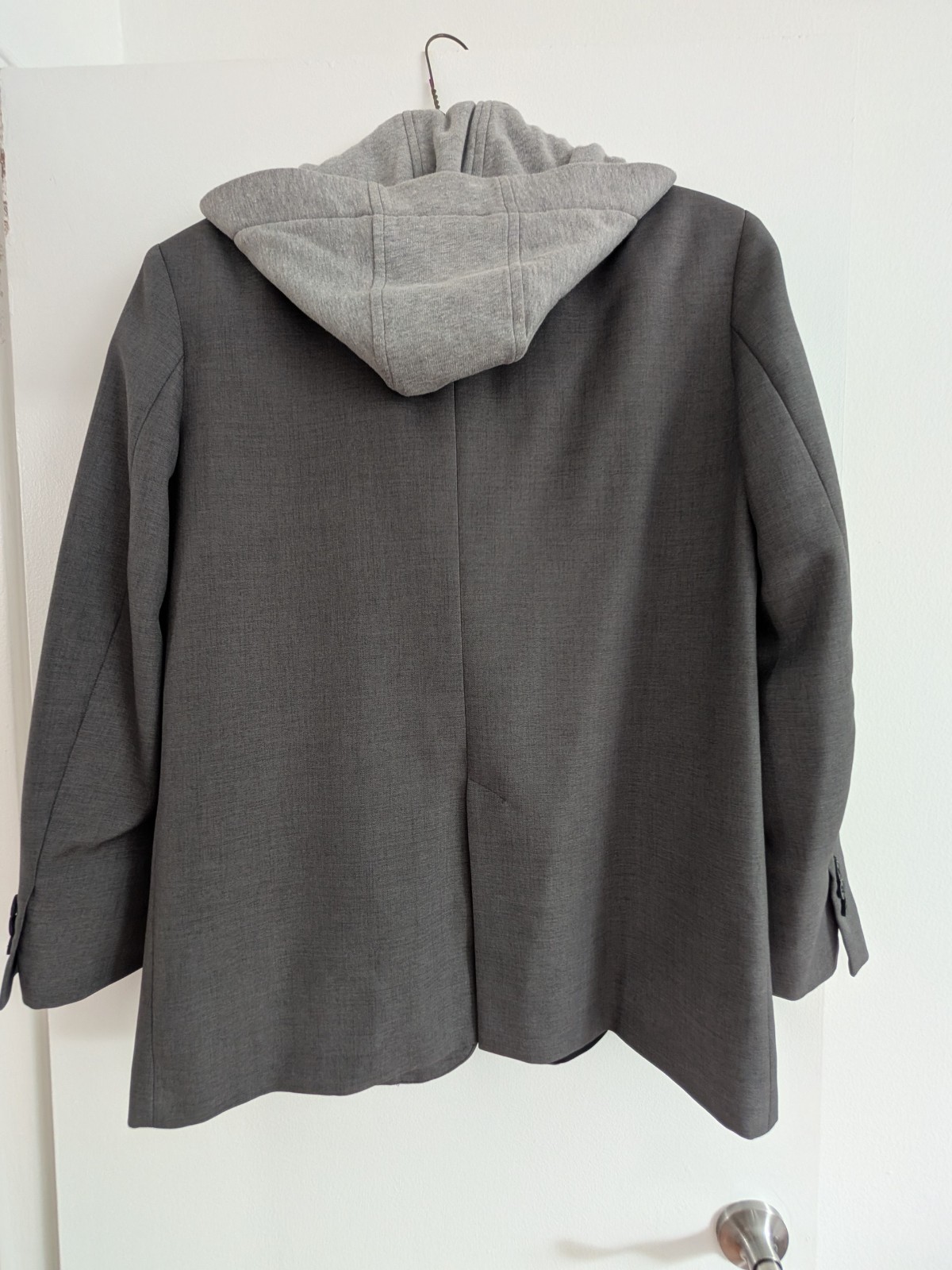 ​Zara Hoodie Hooded Blazer Jacket Grey Mix Combo Tailored Casual Sweatshirt M