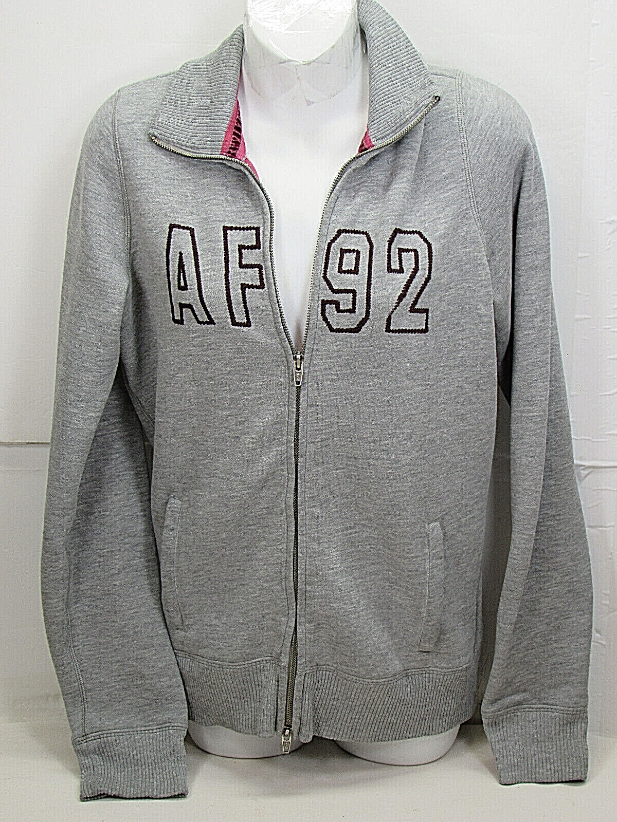 Women’s Abercrombie & Fitch Fleece Zip Up Jacket Gray M [ 36in Chest 26L ]