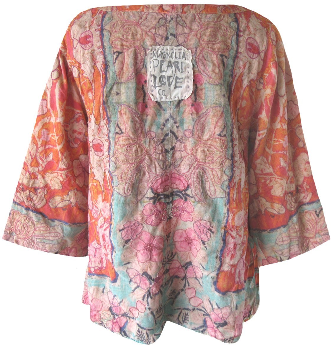 Magnolia Pearl Floral Print Quilted Cotton Isabeau Kimono Jacket (reversible)