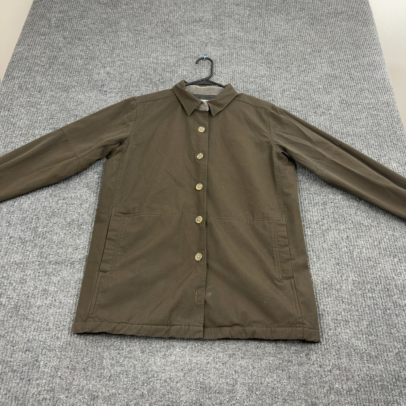 Royal Robbins Jacket Womens M Brown Canvas Fleece Lined Outdoor Utility Casual