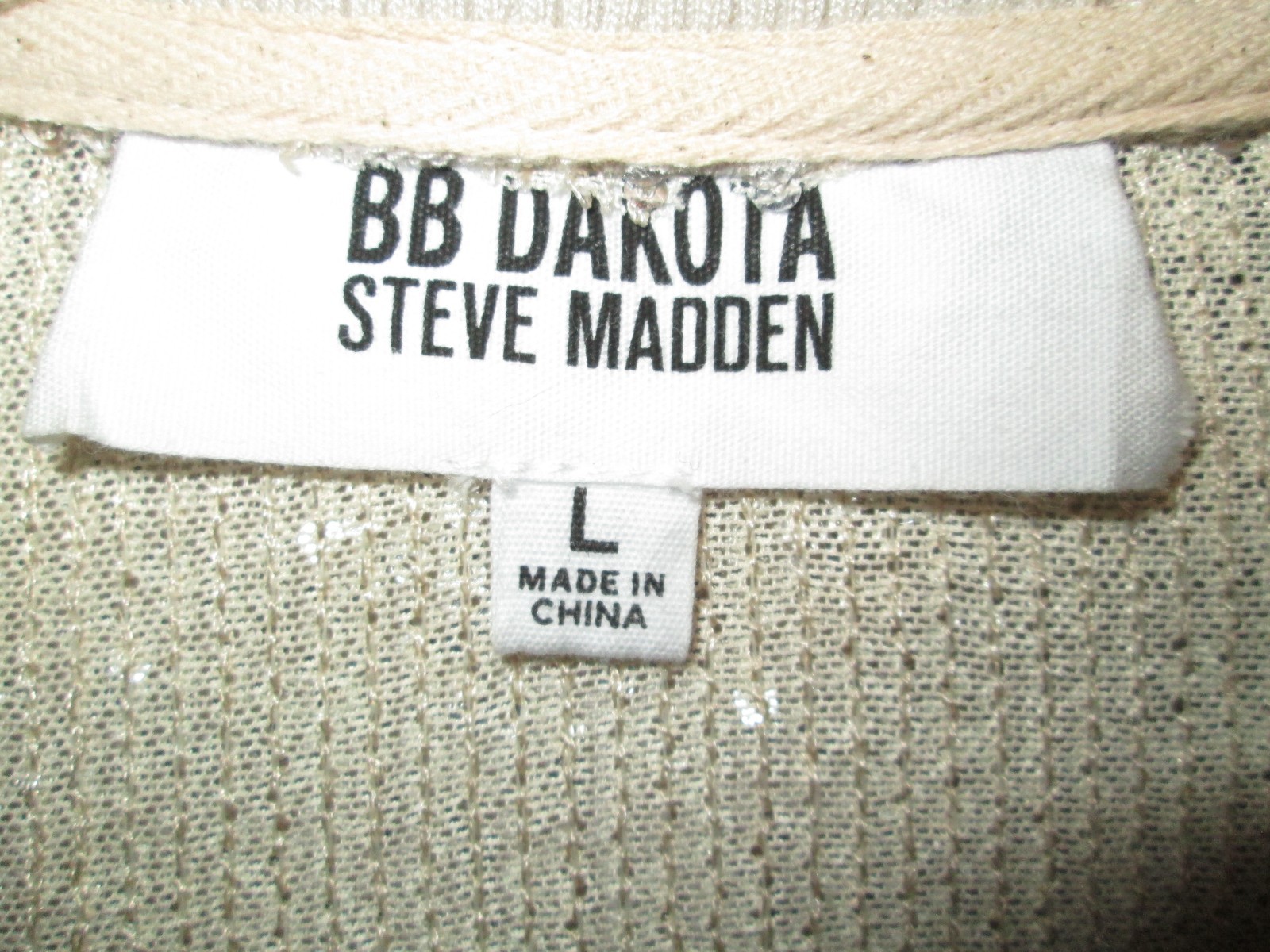 BB DAKOTA STEVE MADDEN CHAMPAIGN SEQUINS ZIP JKT DRAWSTRING SZ L EXCLNT COND!