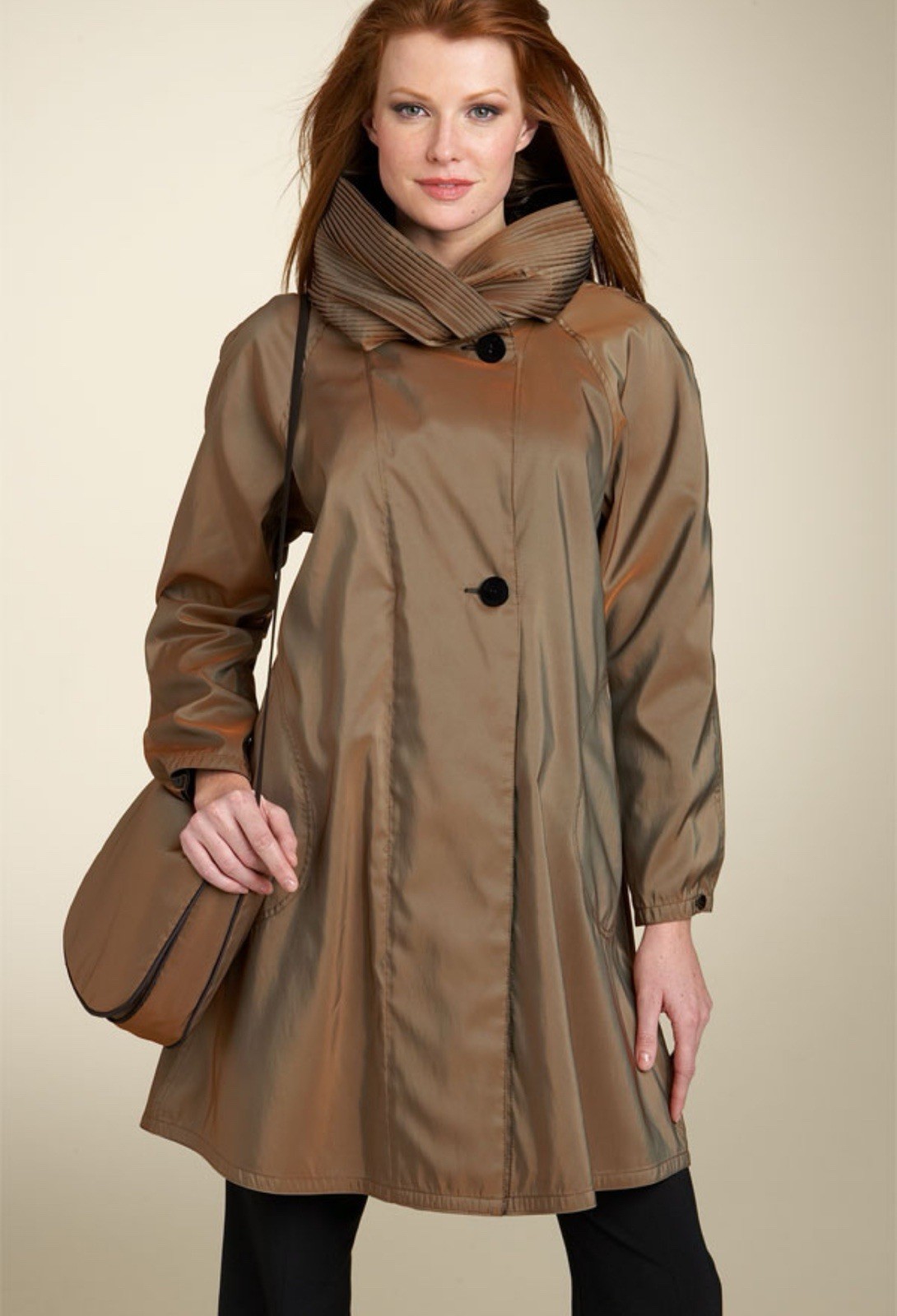 Mycra Pac Brown & Black Hood Reversible Donatella Rain Jacket Sz 0