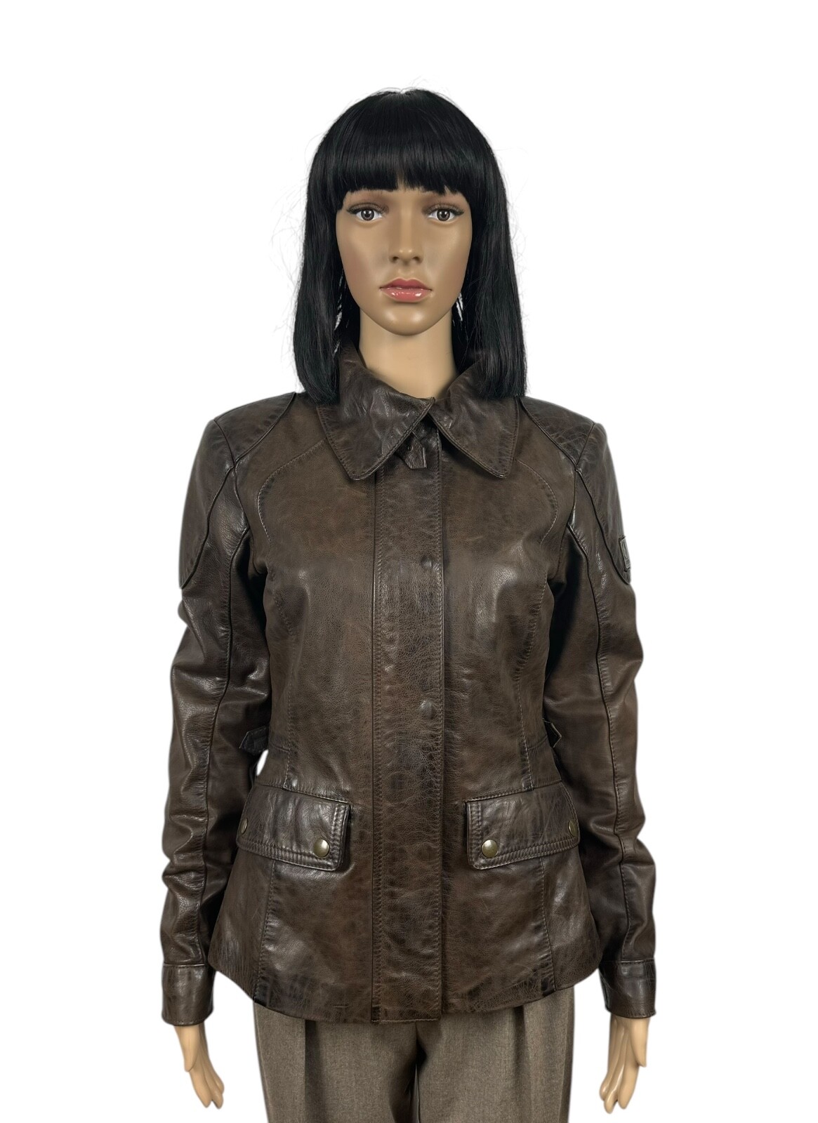 Belstaff Womens Genuine Leather Jacket Gold Label size 42