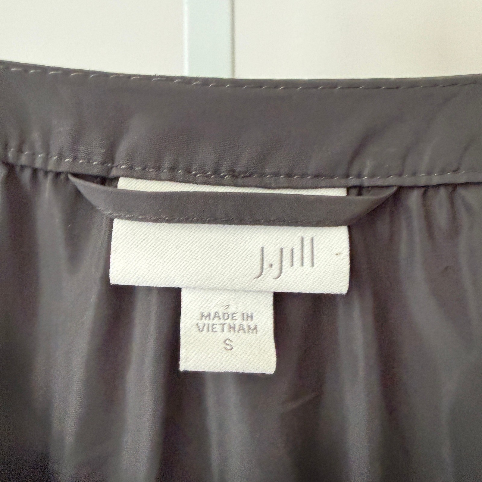 J. Jill S Gray Jacket Drawstring Zip Utility Anorak Minimalist Preppy Outdoors