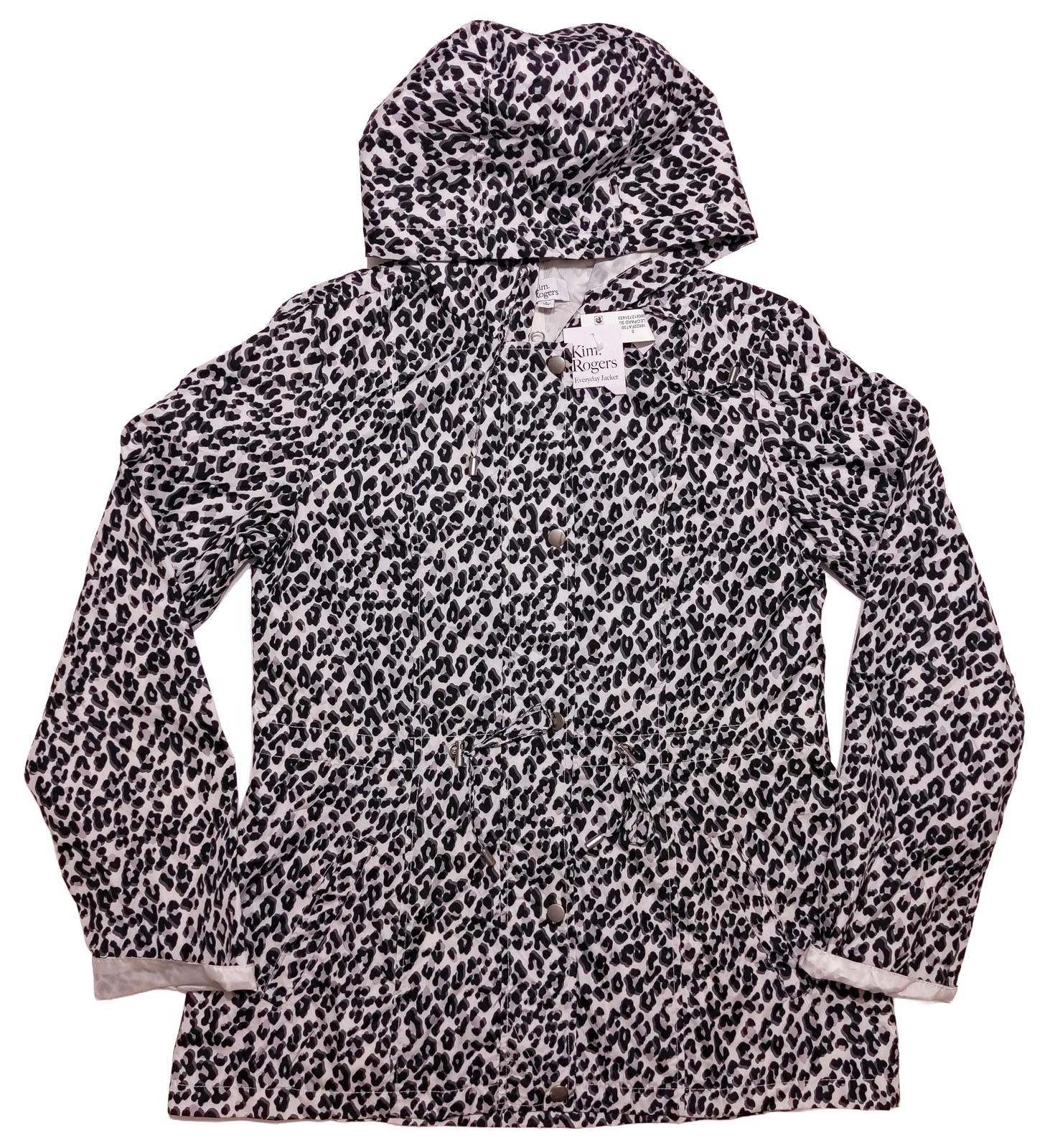 KIM ROGERS Everyday Jacket Rain Leopard Spots Women’s Small S ~ New