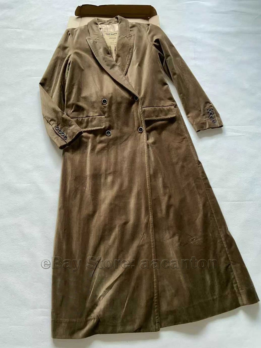 UMA WANG Women’s Velvet Lapel Long Trench Coat Double-Breasted Coats Jackets New