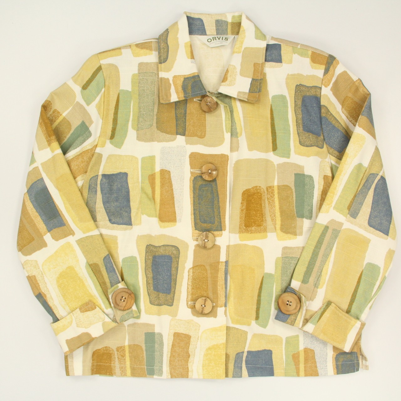 Orvis Jacket Women’s Size Medium Art to Wear Big Buttons 100% Cotton VTG USA