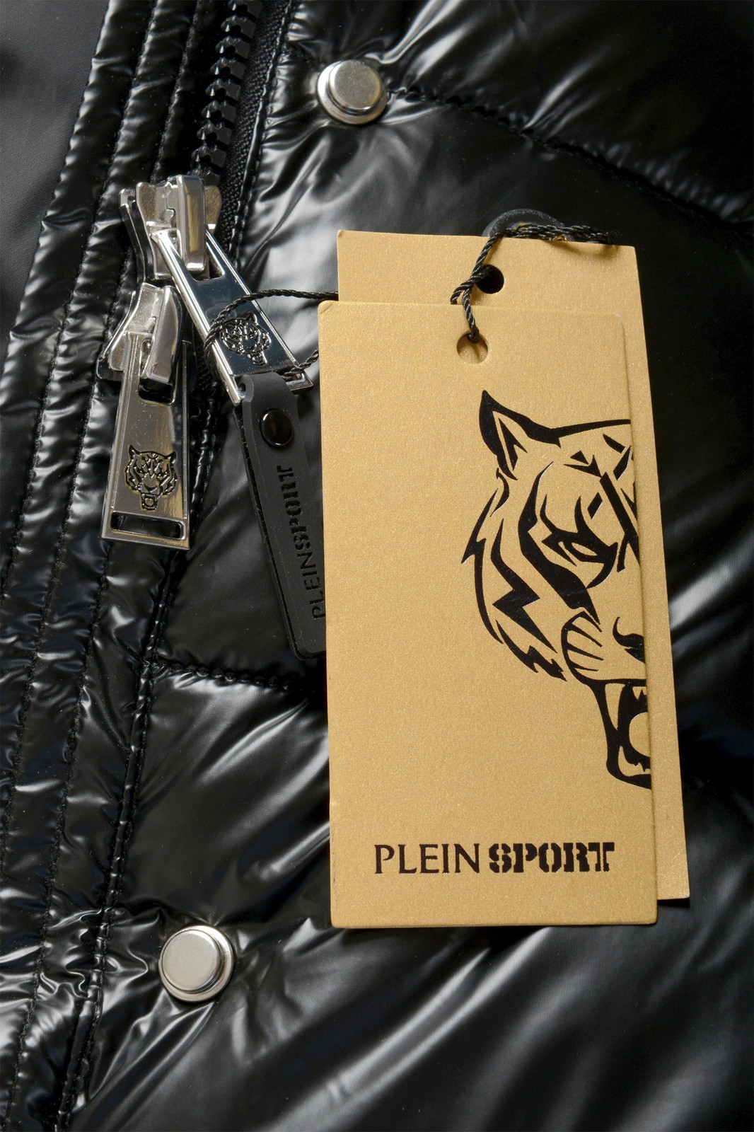 Plein Sport Women’s Hooded Logo Print Zip Up Long Parka Jacket US 2XL IT 48