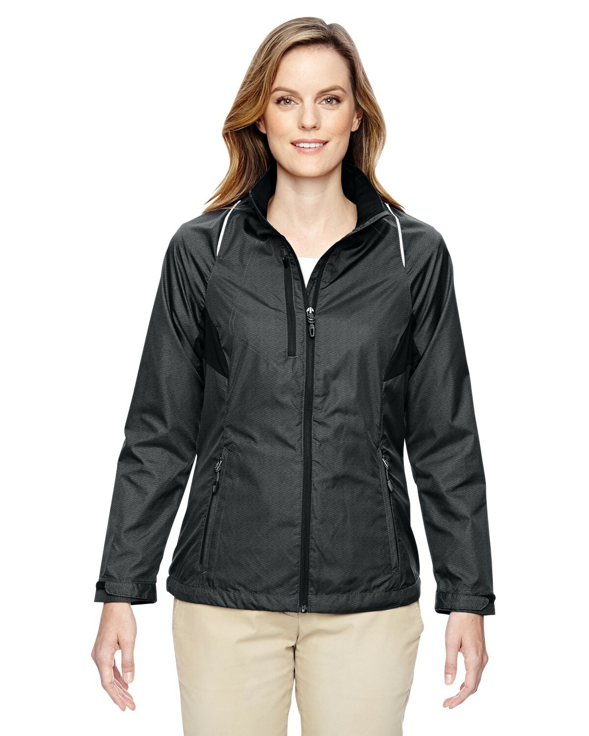 North End Lightweight Black Dobby Jacket Womens Size S 100% Recycled Polyester