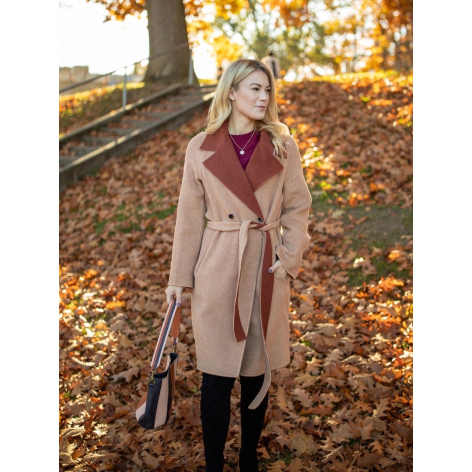 M.M.LAFLEUR Cleo 1.0 Reversible Wool Blend Coat In Beige Large