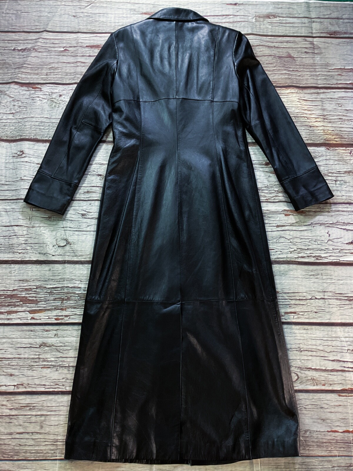 Wilsons Womens Coat size M Medium Black Full Length Leather Lined Lighter Weight