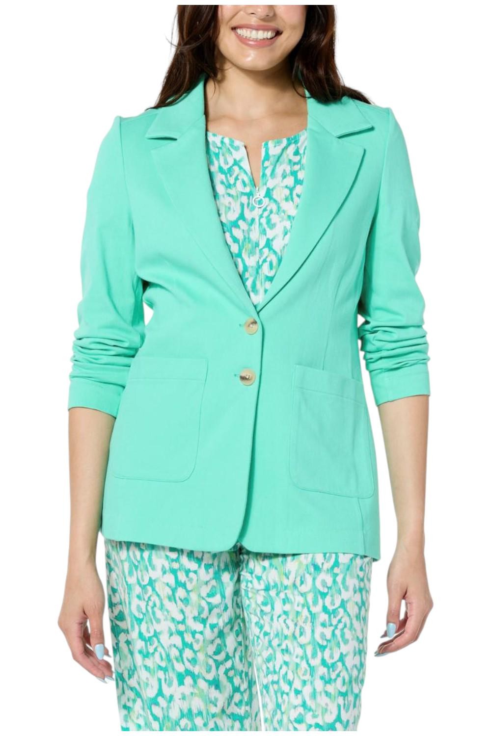 DG2 by Diane Gilman Women’s Cabana Knit Twill Blazer Teal