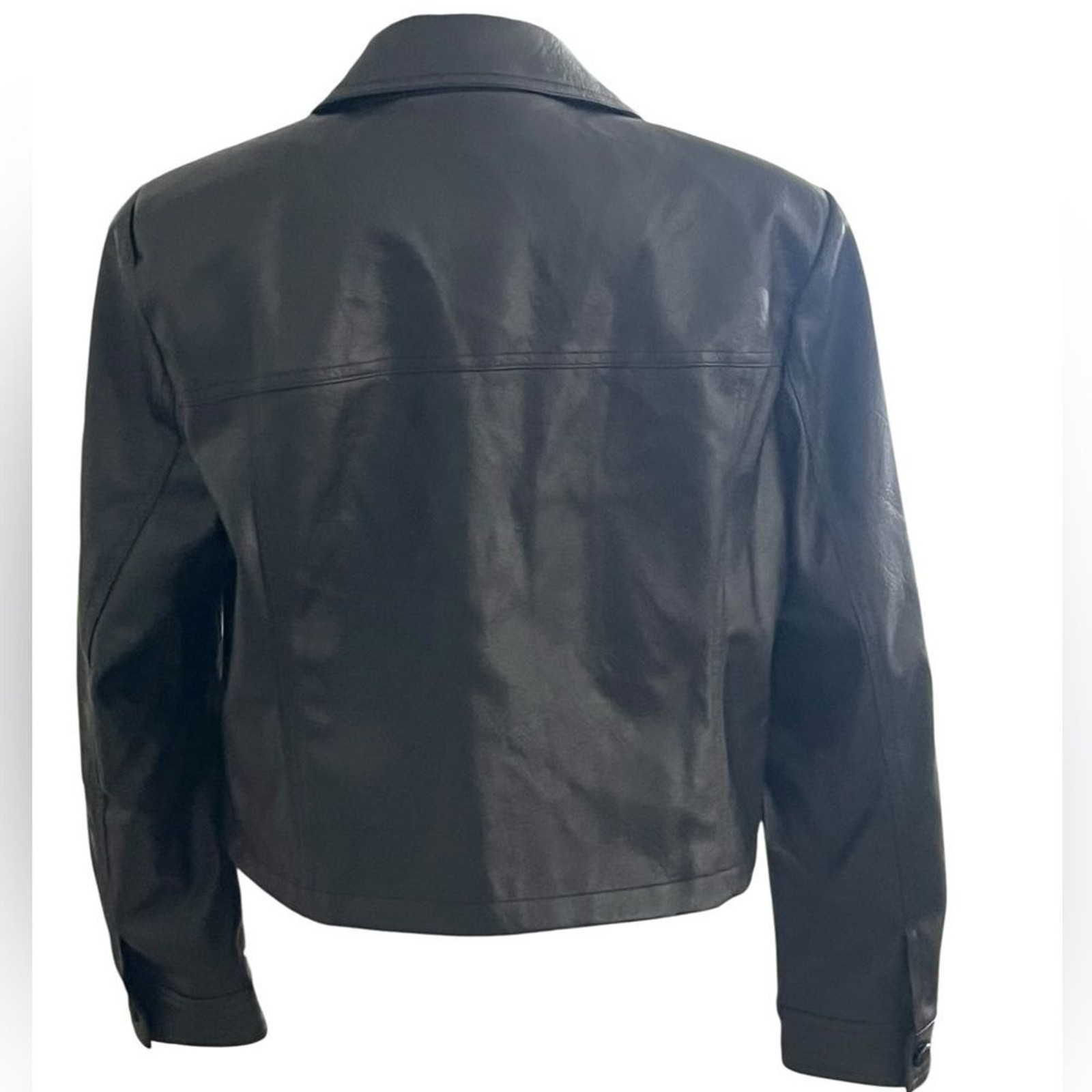 Bagatelle Collection Faux-Ever Leather Cropped Moto Jacket Black XL NWT