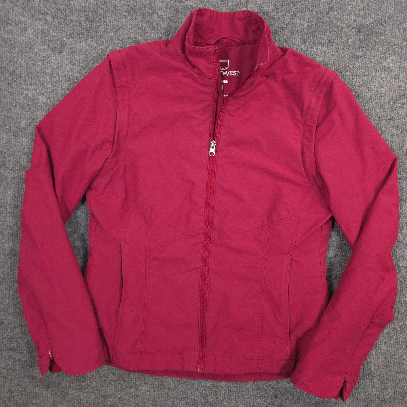 SCOTTeVEST Sterling Jacket Womens S Burgundy TEC Multi Pocketed Travel Casual
