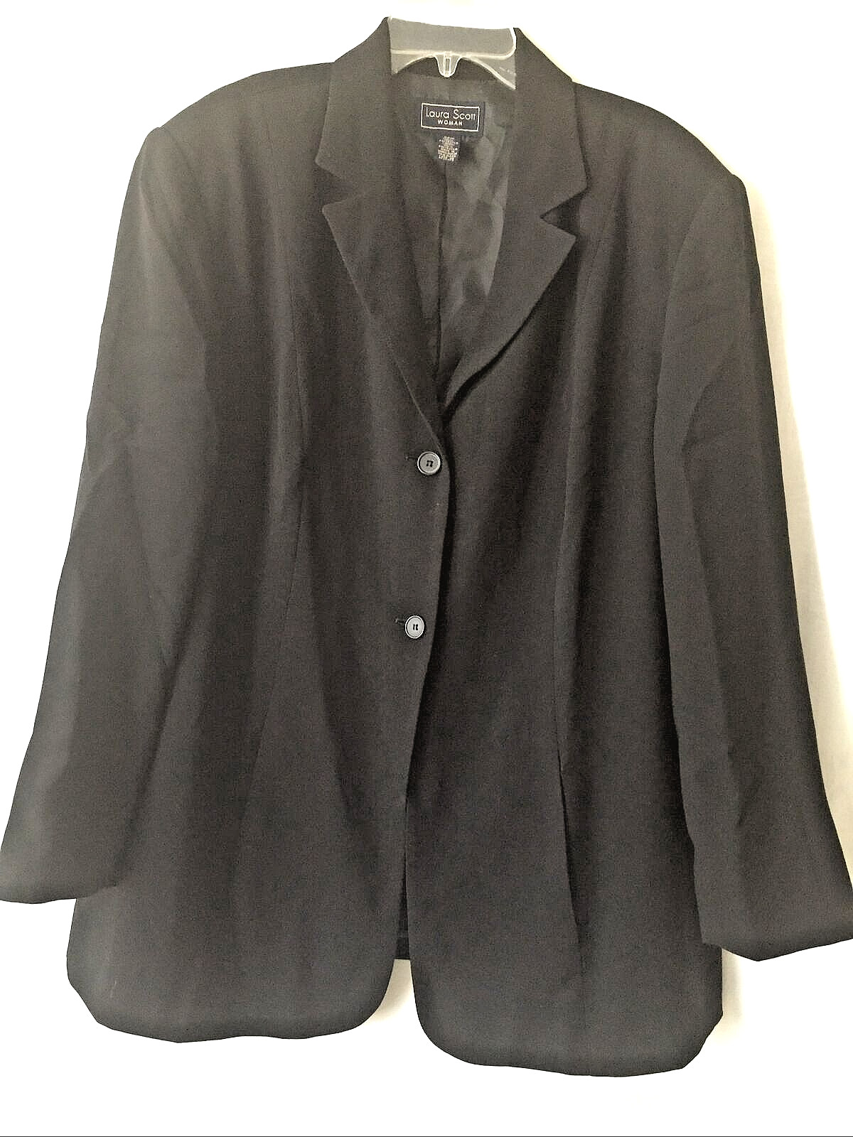 Laura Scott Woman 22W Black Long Sleeve Lined Jacket Career made in Bangladesh