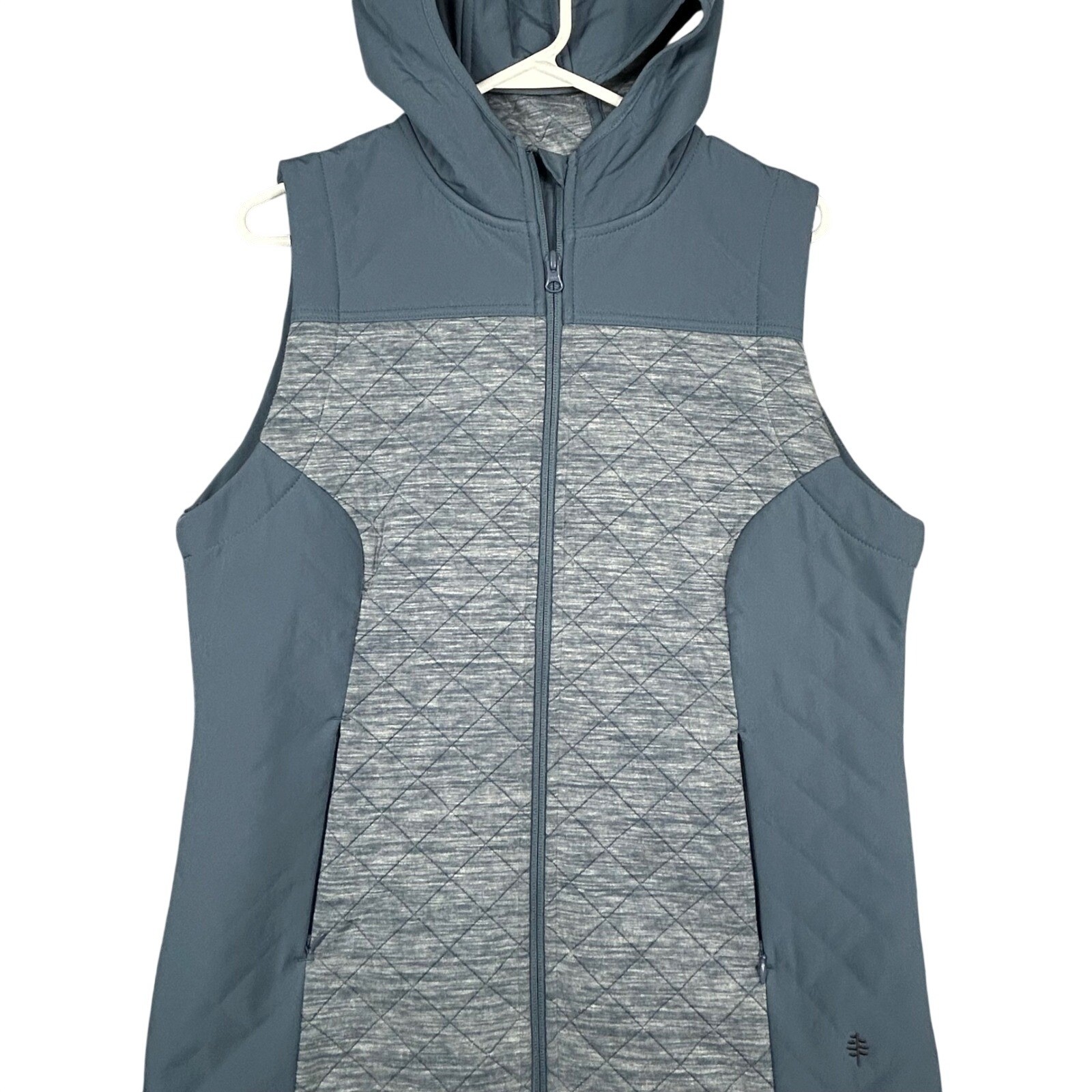 Royal Robbins Women ShadowQuilted Hooded Vest Blue Standard Fit Size Medium
