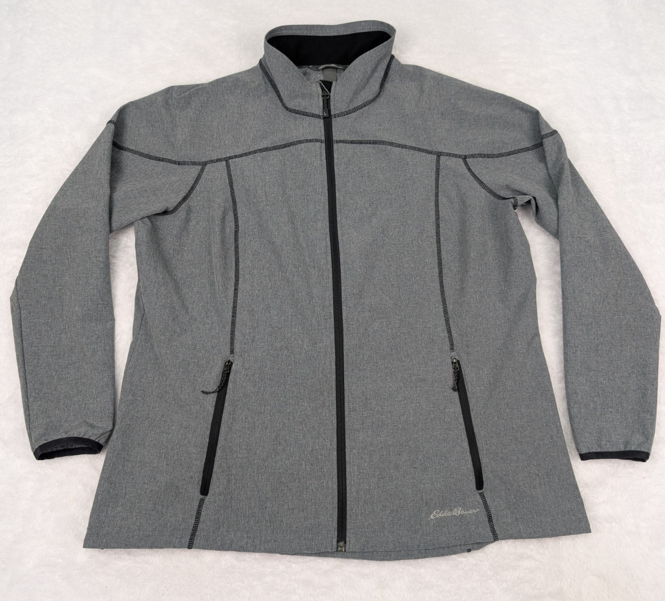 Eddie Bauer Full Zip Jacket Women’s 2XL Gray Lightweight Breathable Poly Blend