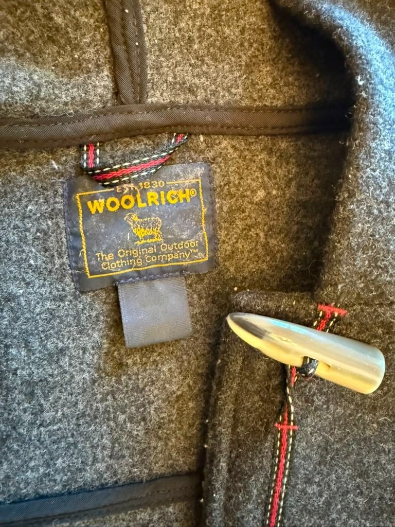 Woolrich Women’s Wool Toggle Duffle Coat Hooded Charcoal Gray Size Small