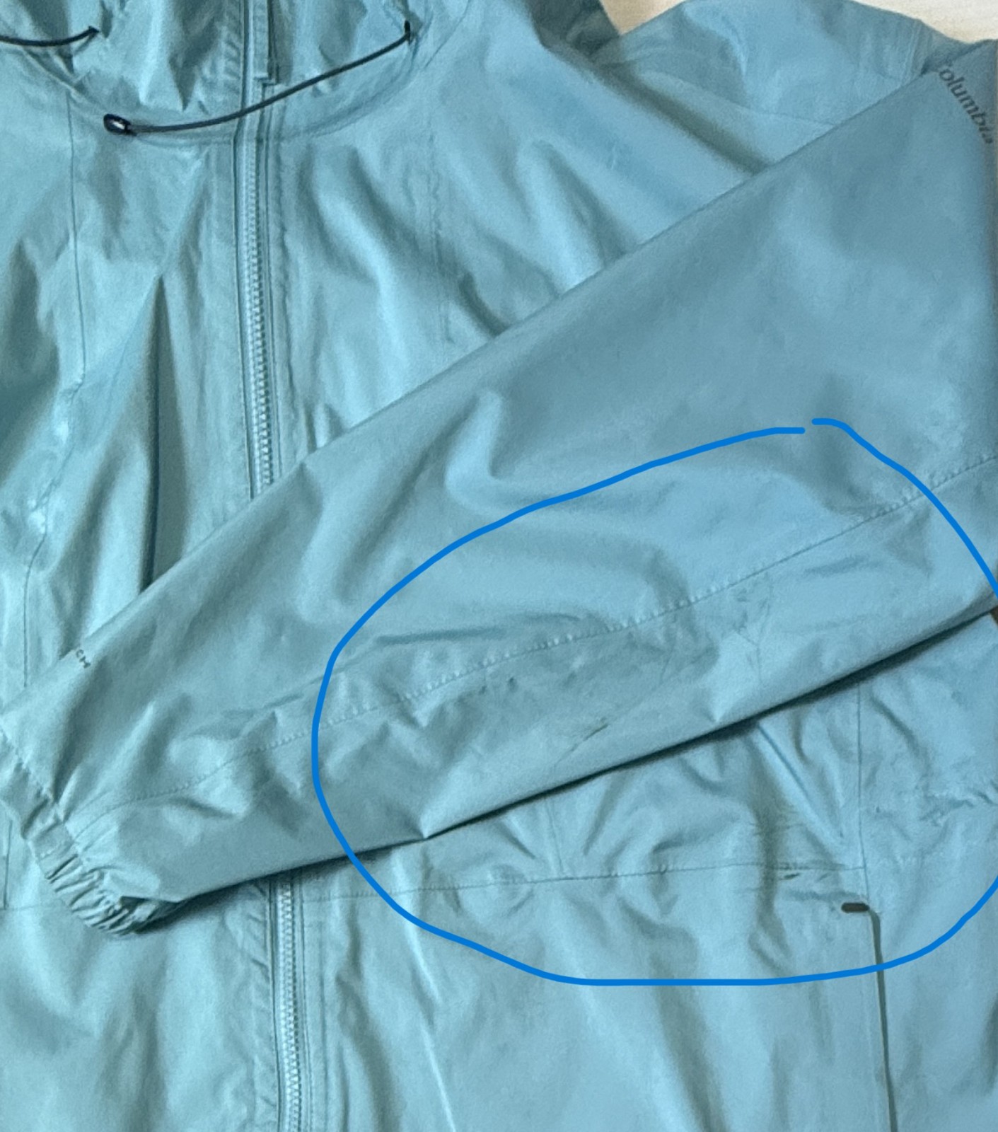 COLUMBIA Omni-Tech – Women’s Rain Jacket -Blue Breathable Waterproof Hooded – 2X