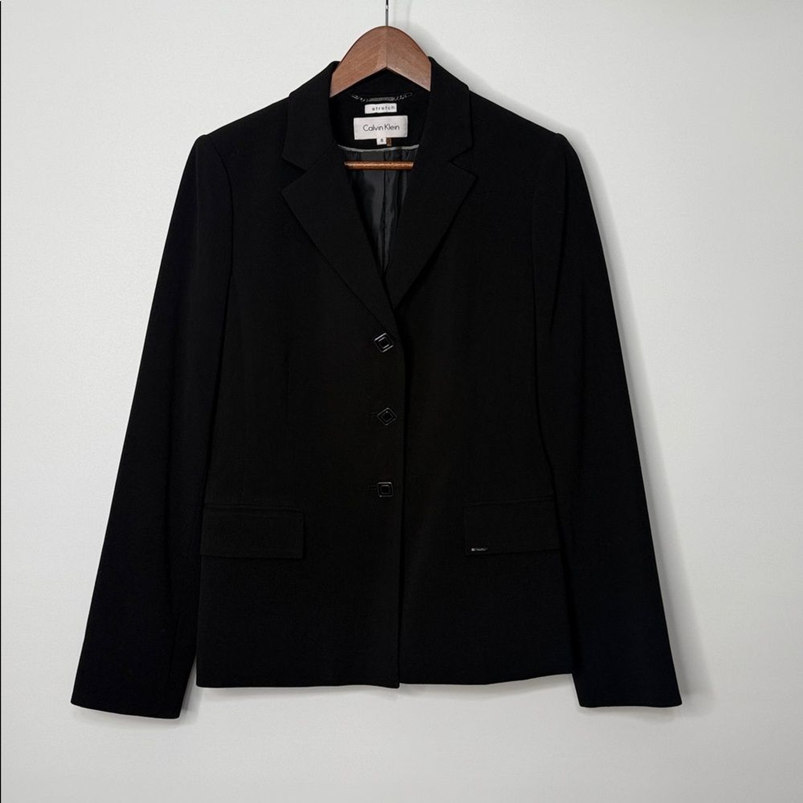 Calvin Klein Stretch Women’s Classic Black Suit Jacket Size 8