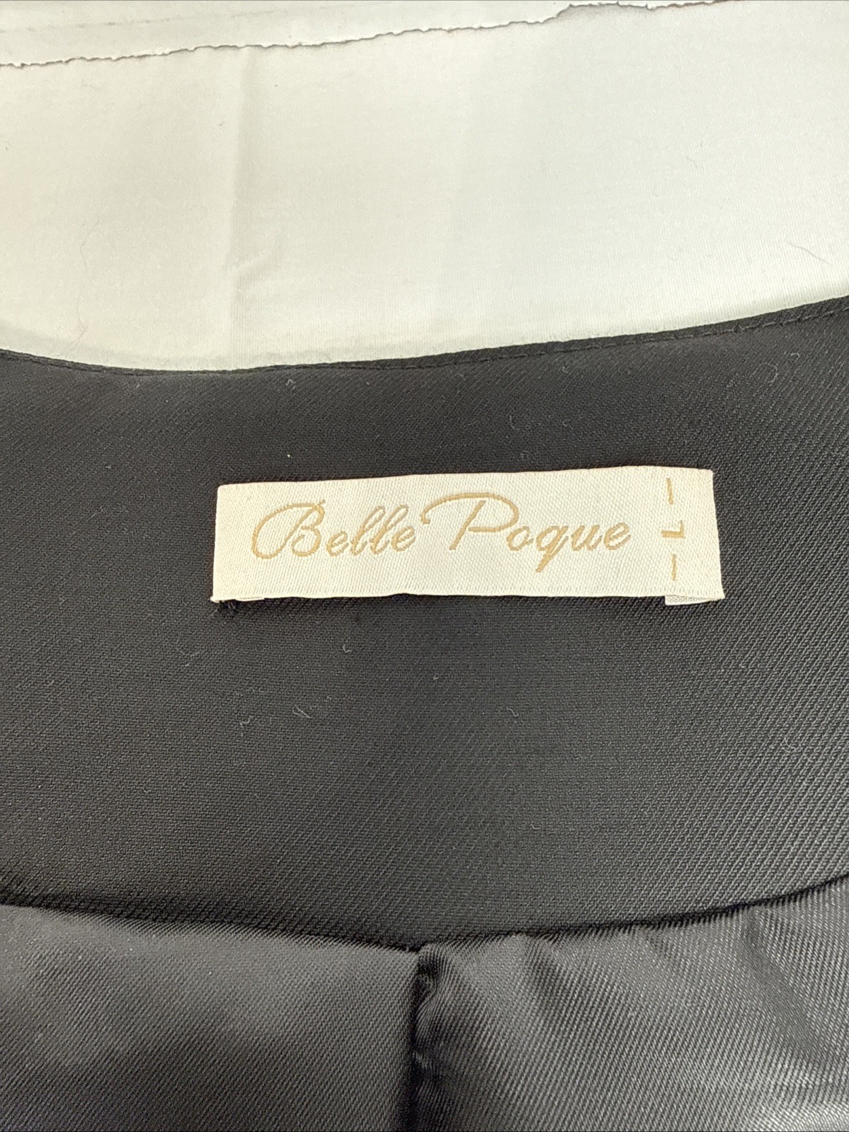 Belle Poque Black Suit Type Vest Women’s Lg. 6 Button Front, Buckle Back Strap.