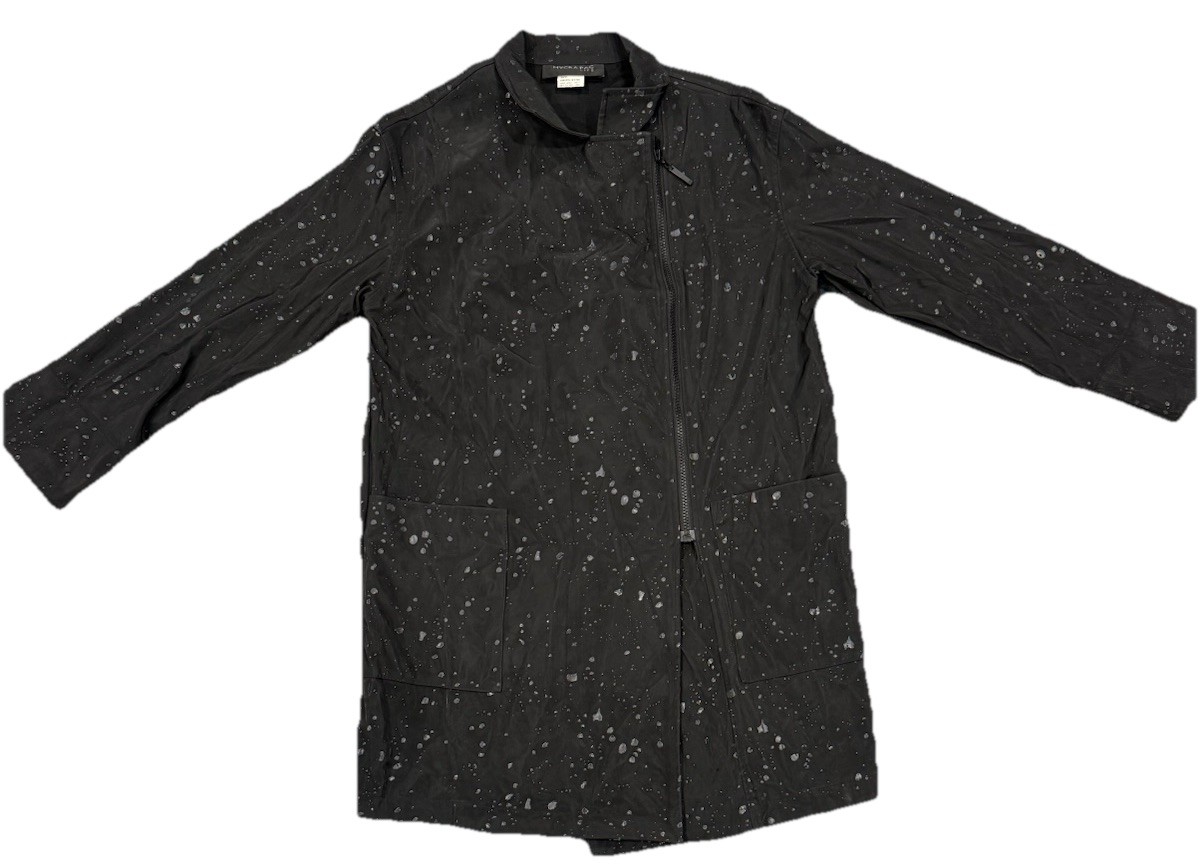 RARE Mycra Pac Life Donatella Raindrop Raincoat Dots 0 Petite Black Small