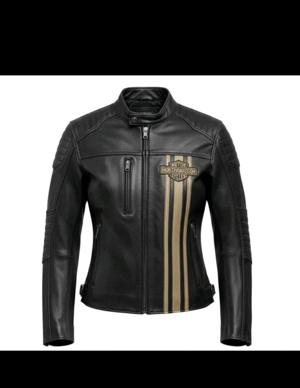 Harley Davidson Women’s Black Biker Jacket Genuine Cowhide Leather Riding Jacket