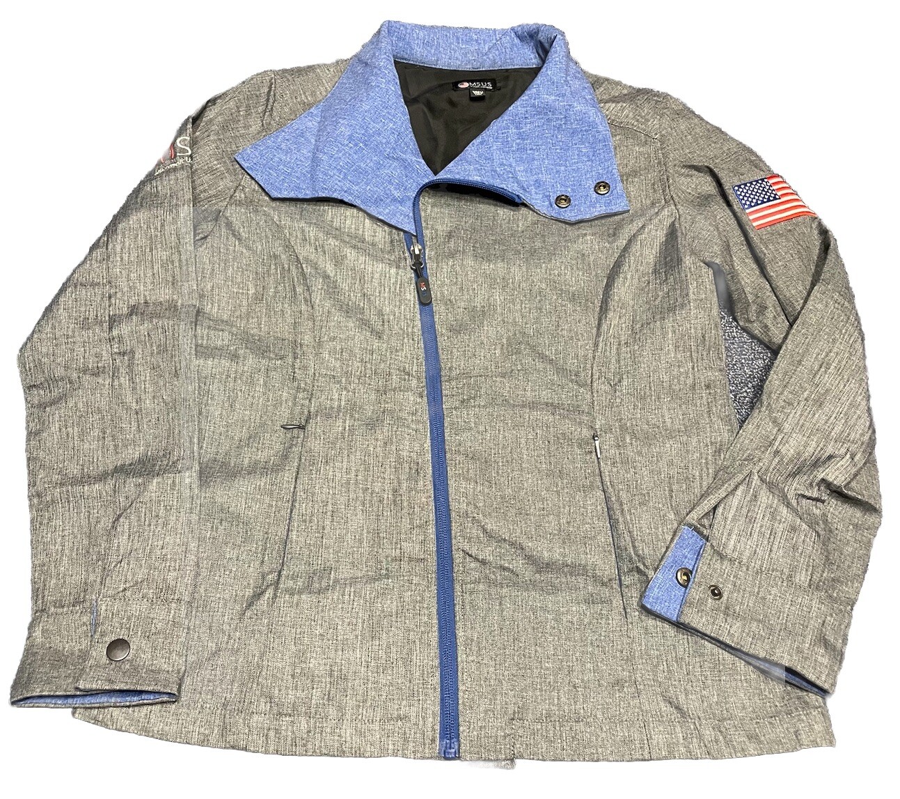 Microsoft Womens Jacket Sz S United States MSUS Side Zip Flag Y2K Computer A7J