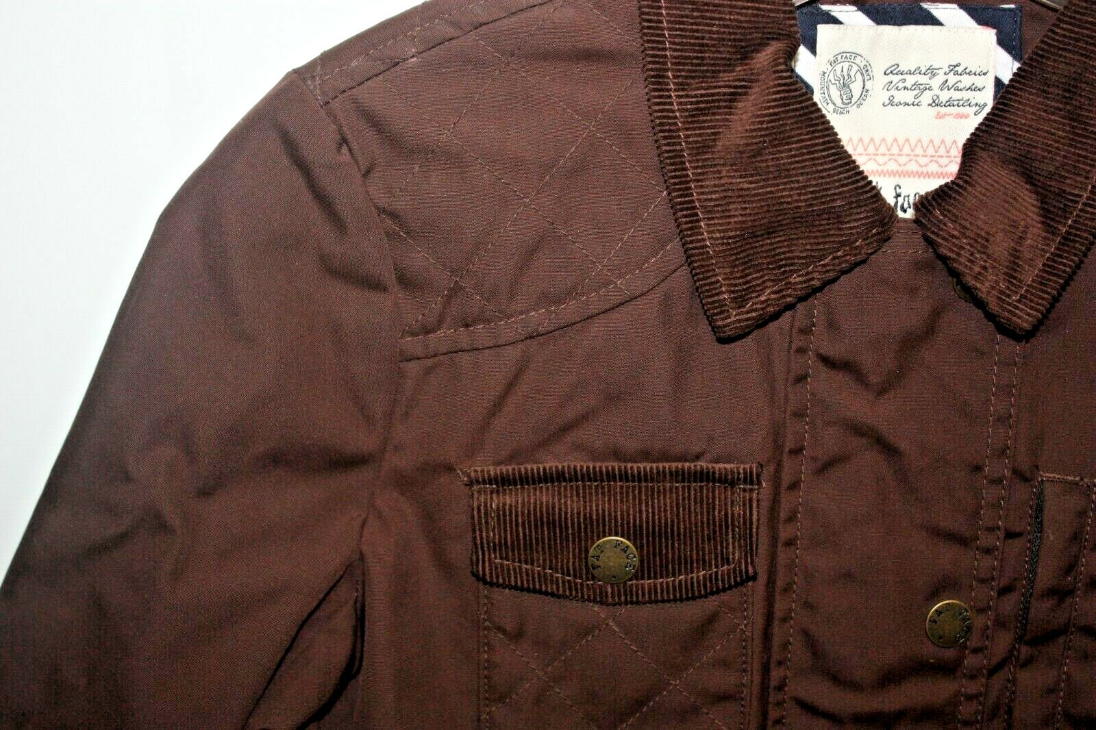 FAT FACE United Kingdom women’s Sussex Brown rain coat jacket size 8
