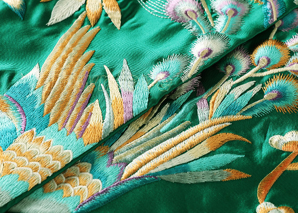 Womens Tang Jackets Silk Chinese Style Retro Single Embroidered Windbreaker SZ