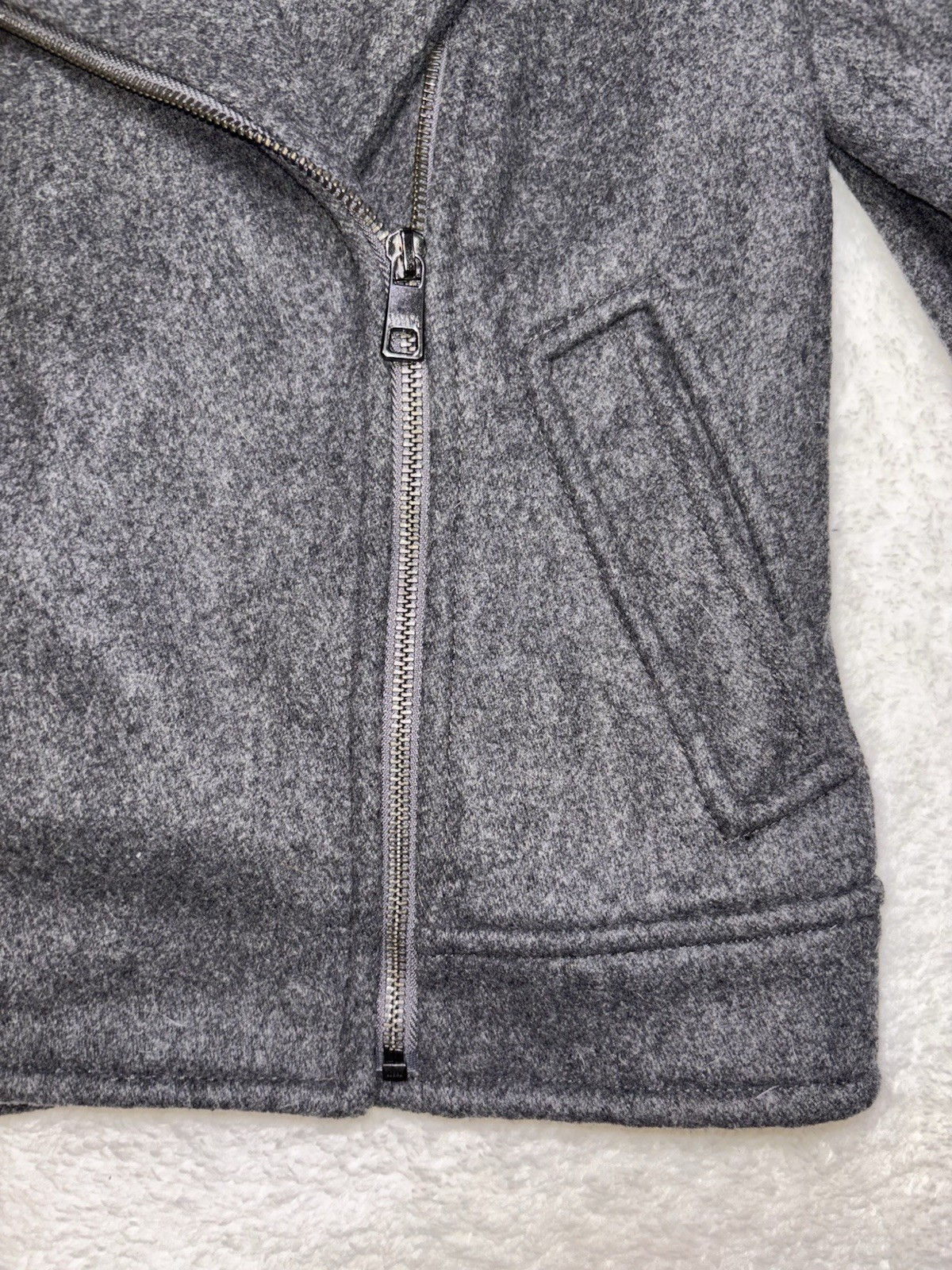 NWT Banana Republic Women’s Coat Mario Bellucci Gray Wool Moto Biker Petite XS