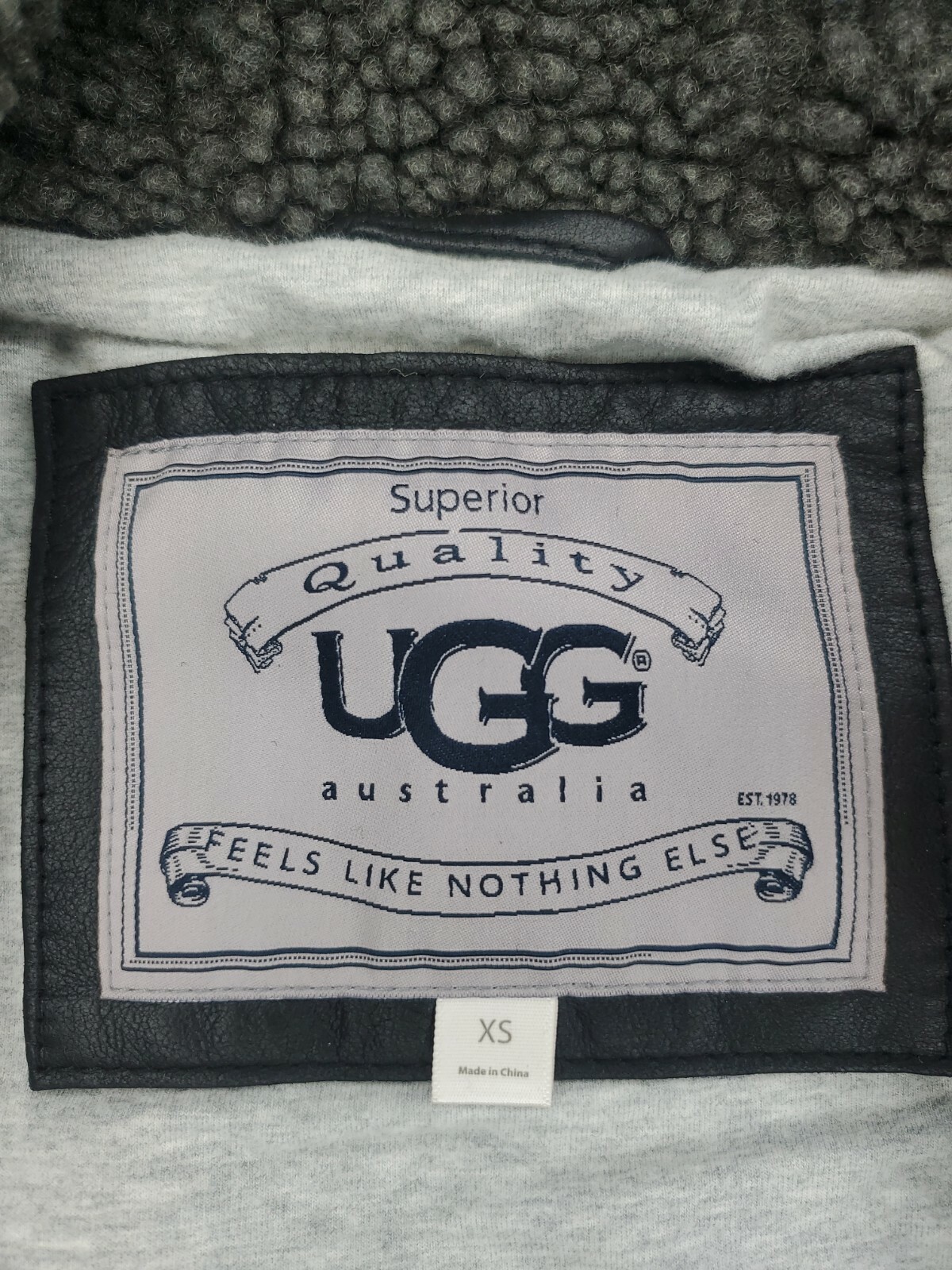 UGG AUSTRALIA Leather Jacket Hoody Women’s XS