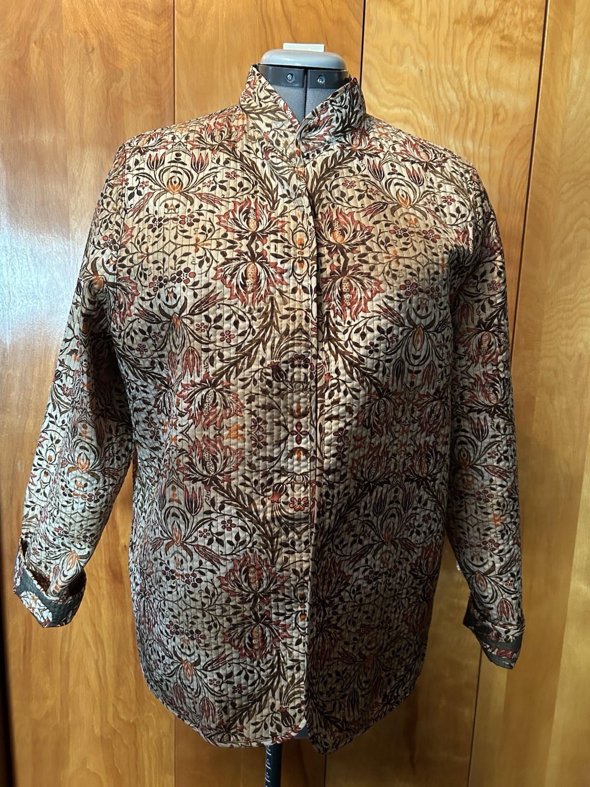 Women’s Lightweight Reversible Quilted Jacket in Champagne, Olive Green, & Rust