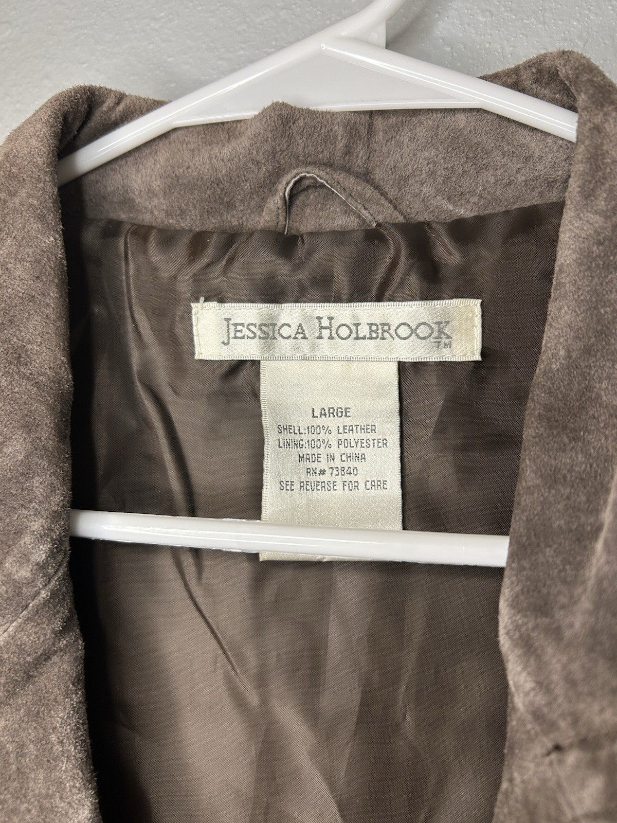 Jessica Holbrook Leather Jacket Large Vintage Y2K / 90s Brown Suede