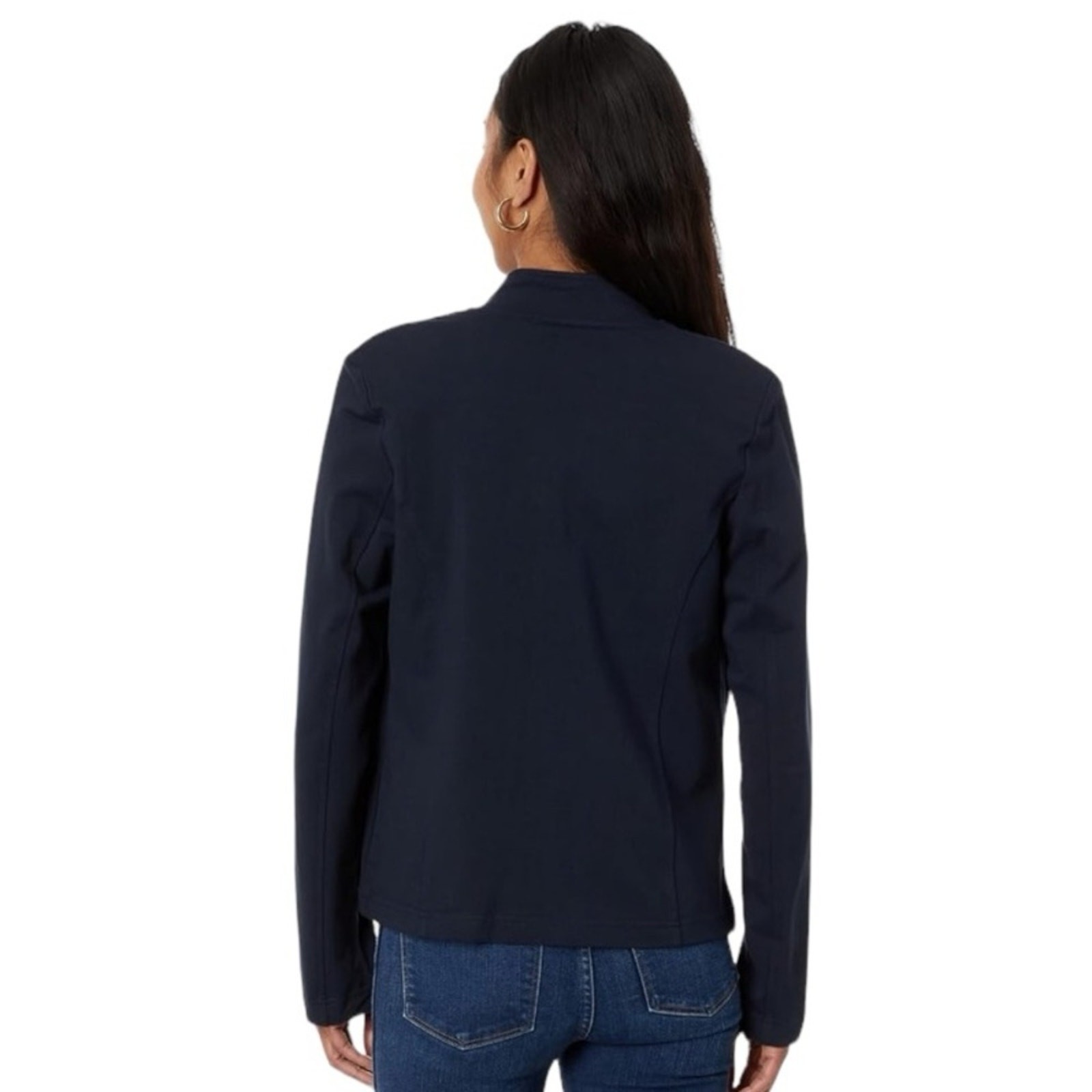 Tommy Hilfiger Military Band Jacket Womens M Navy Gold Button Cropped Cotton
