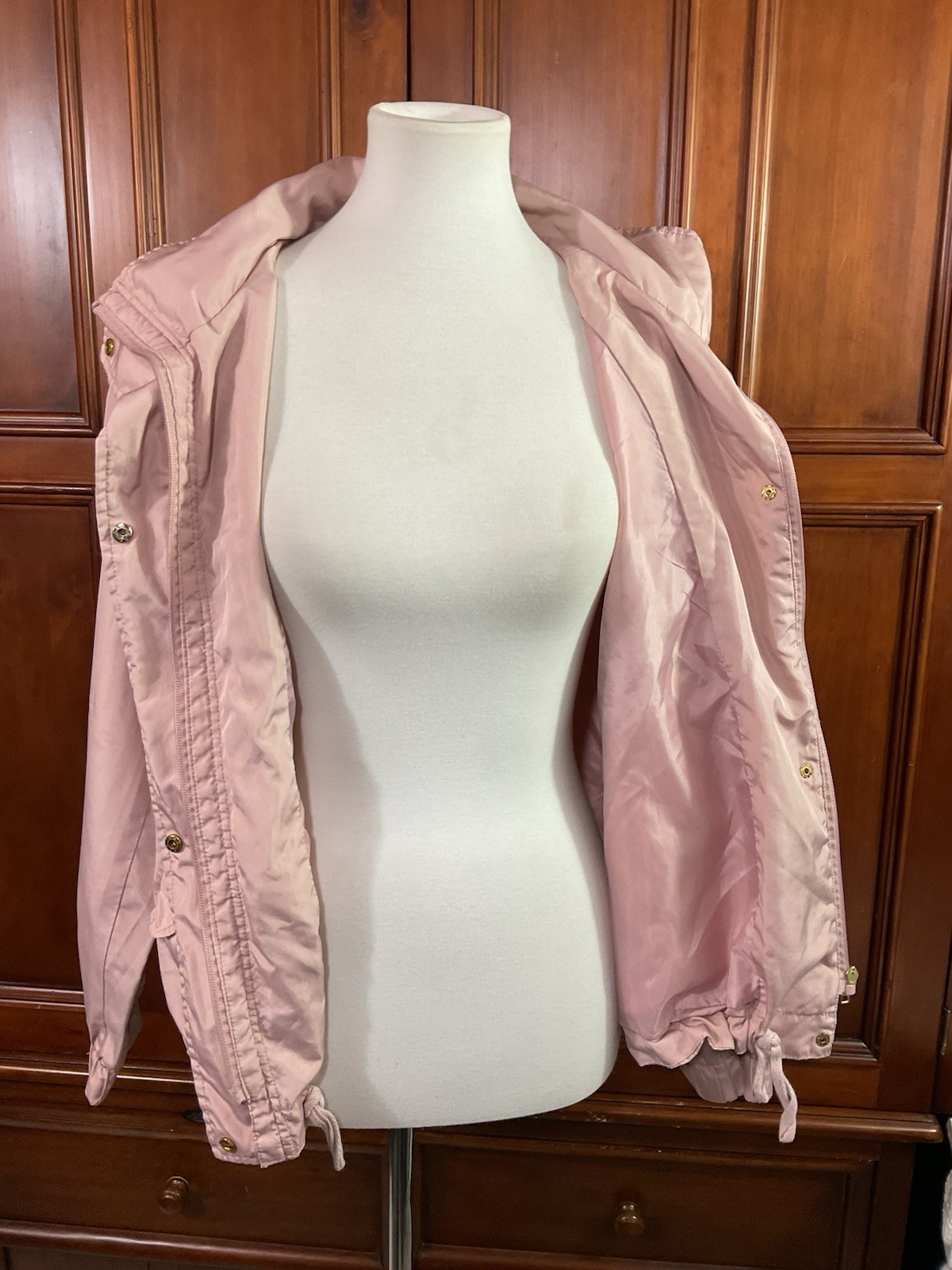 Catherine Malandrino Jacket Lightweight Solid Pink Size Small Women’s Hooded Zip