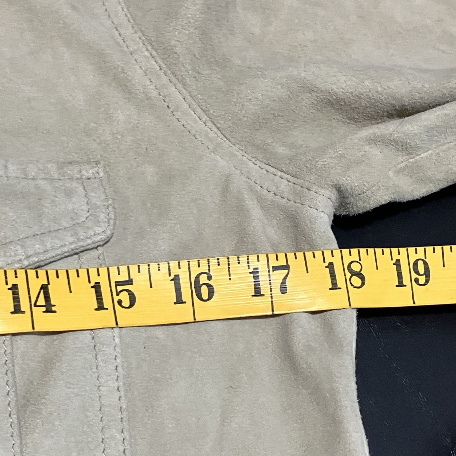 Equipment Femme Beige Suede Leather Button Front Safari Jacket Shirt Women’s S