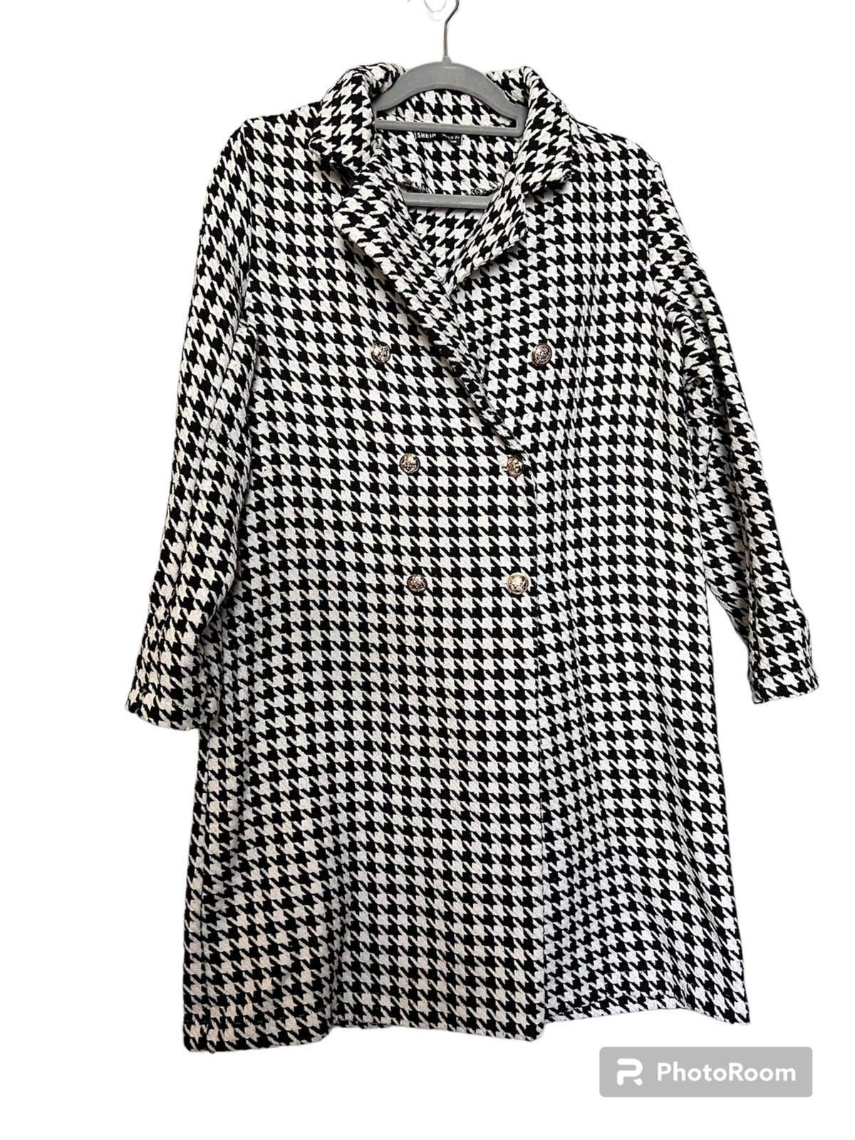 Shein Houndstooth coat size M