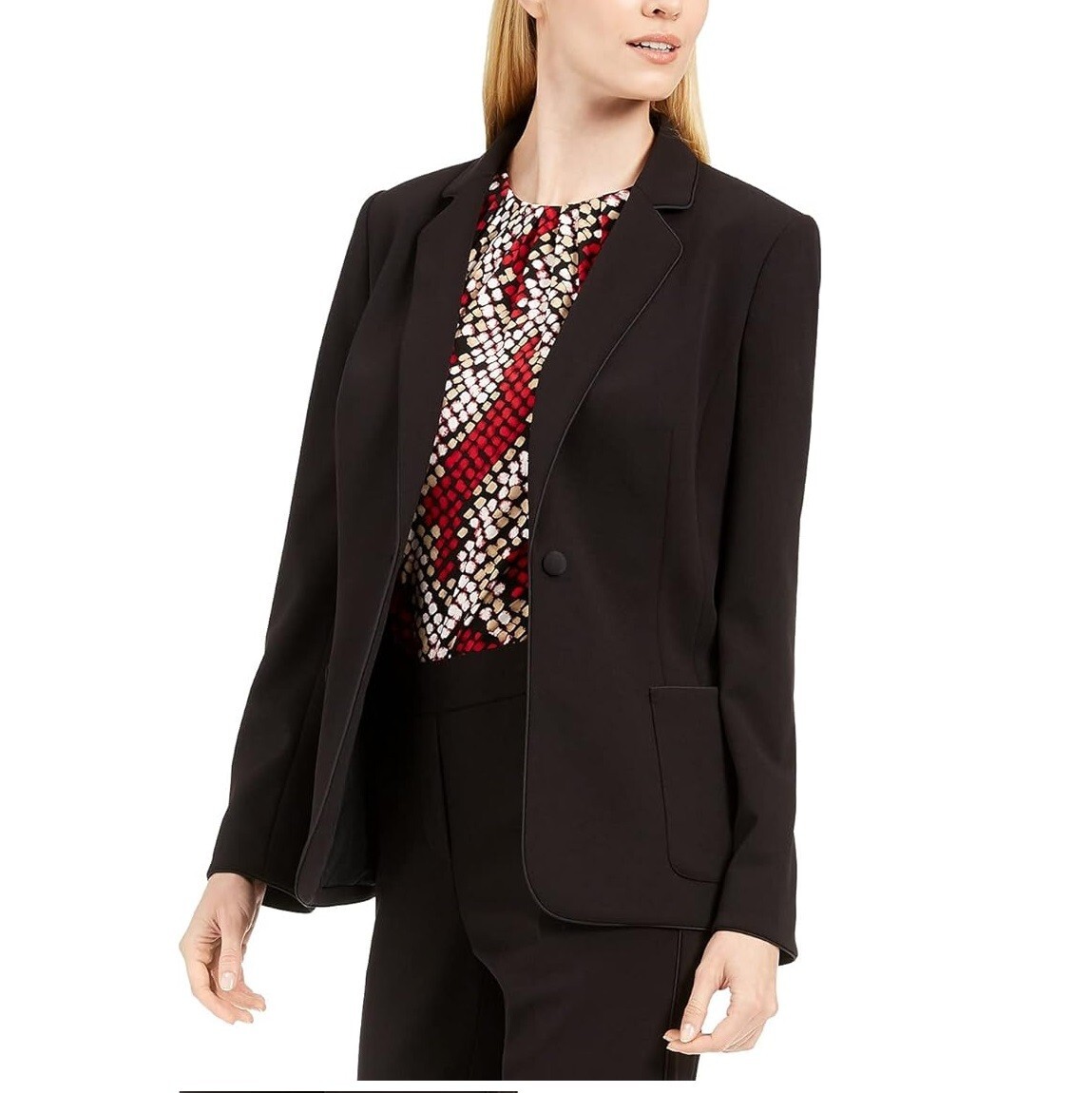 Calvin Klein Womens 16 Black Notched Collar Dressy Blazer NWT CD35