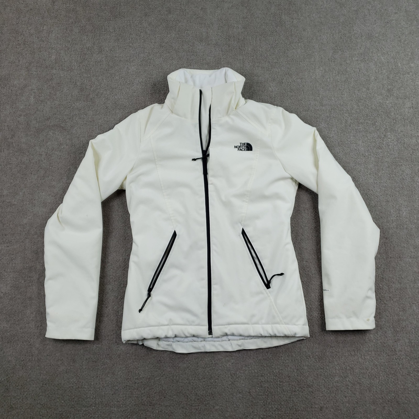 The North Face Windwall Jacket Womens XS White Hooded Insulated Full Zip