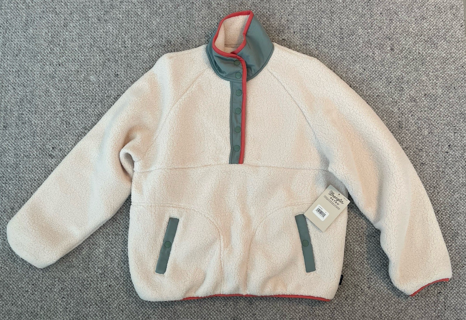 Wrangler Retro Sherpa Fleece Jacket Women’s Small Cream