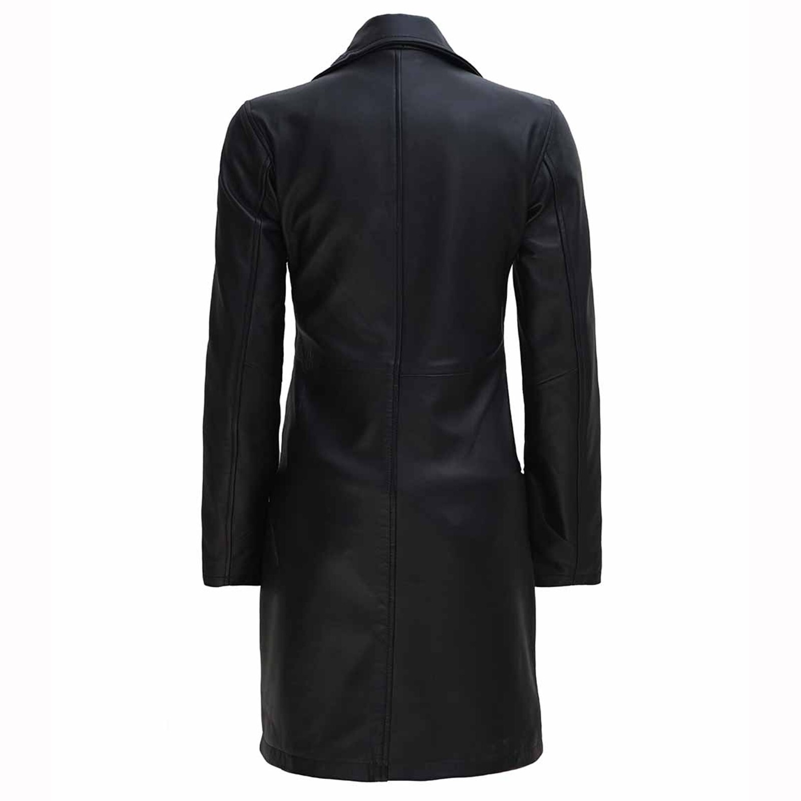 Women Black Sheepskin Leather Mid Length Coat Street ware Coat for Women