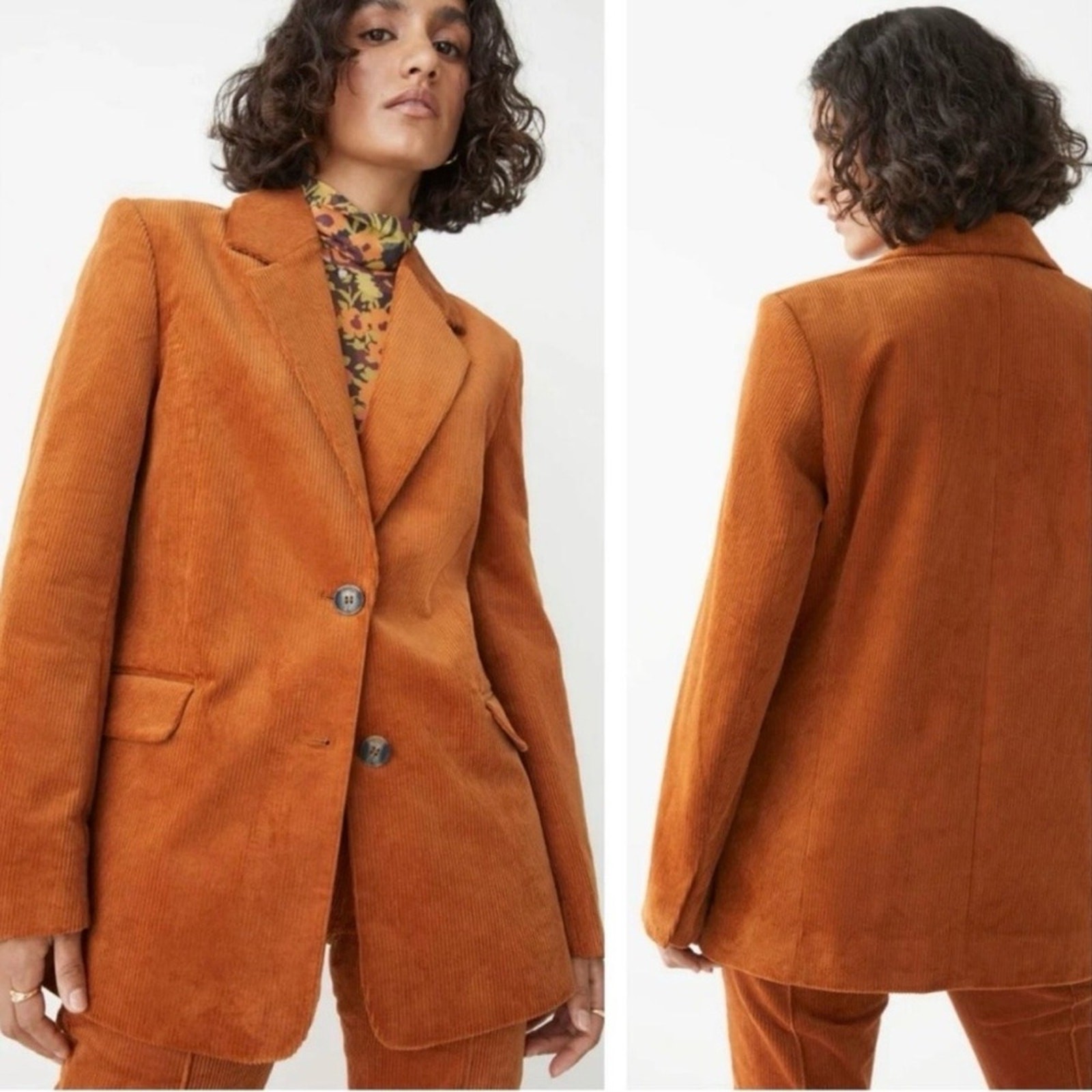 NEW & Other Stories Women’s Saddle Brown Corduroy Longline Blazer Jacket, Size 6