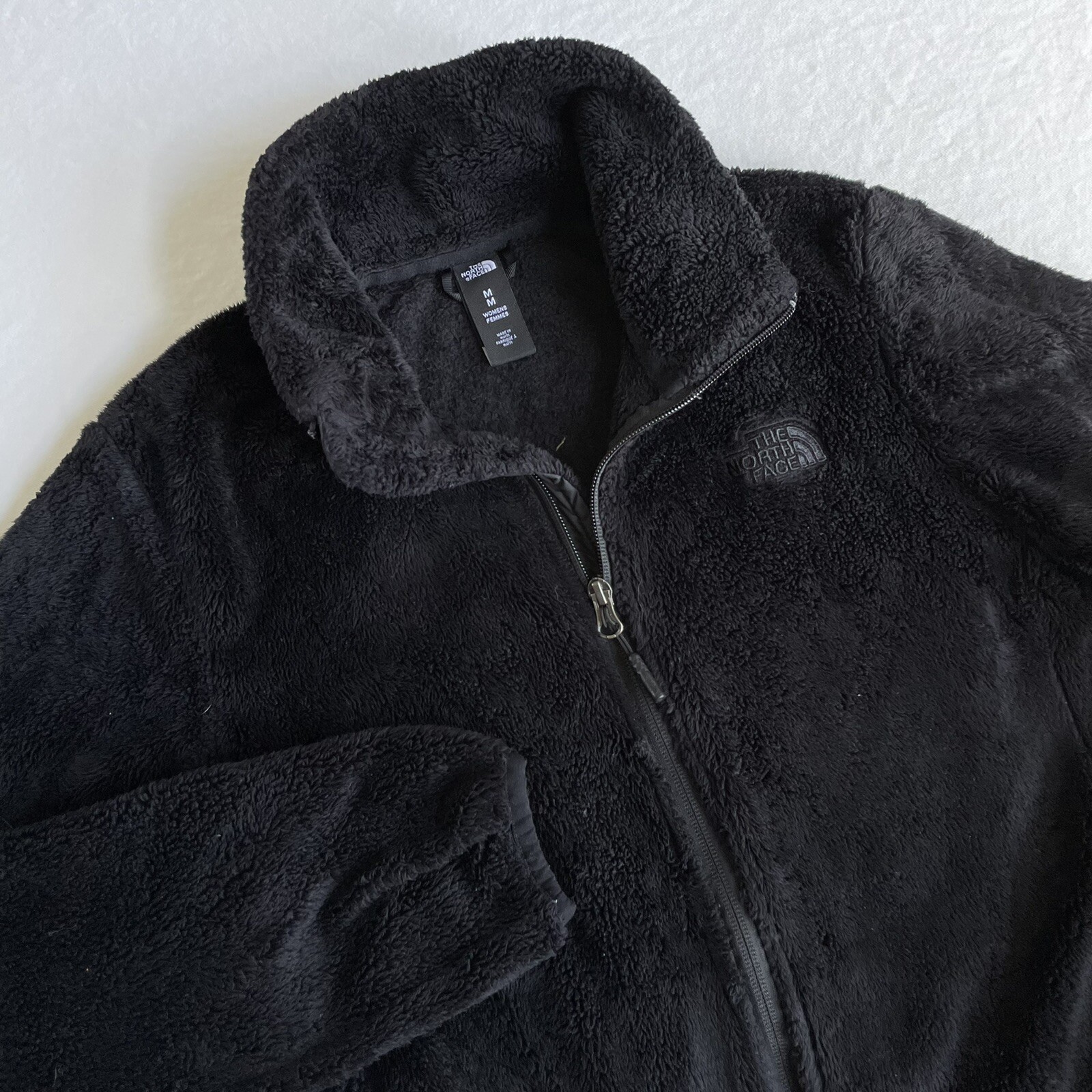 The North Face Osito Jacket Size MEDIUM Coat Fuzzy Full Zip Black
