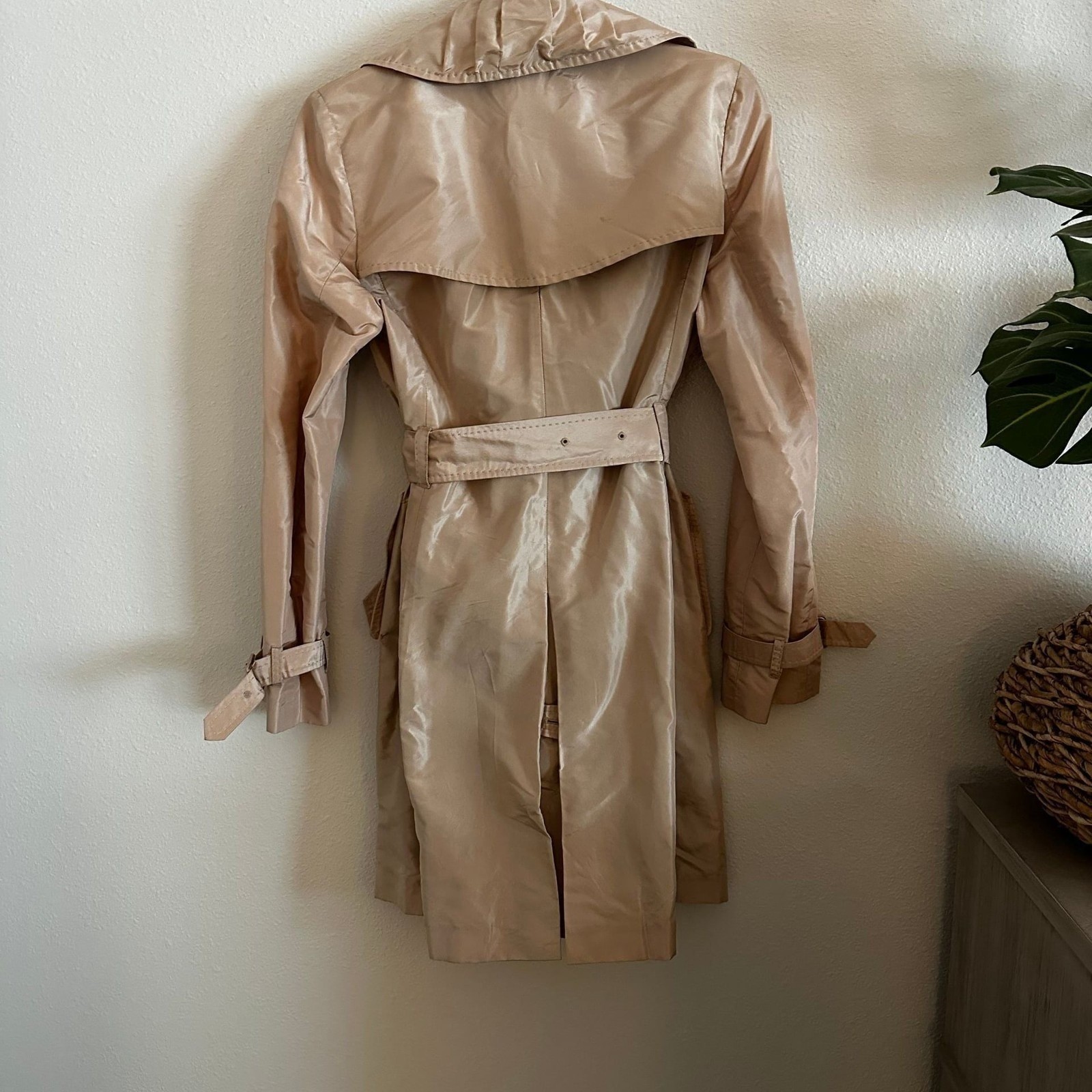 J. Crew Collection Blush Silk Taffeta Trench Coat Women’s Size 6 Classic