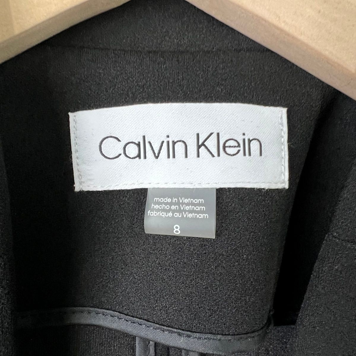 CALVIN KLEIN Asymmetrical Open-Front Blazer Women’s Size 8 Black