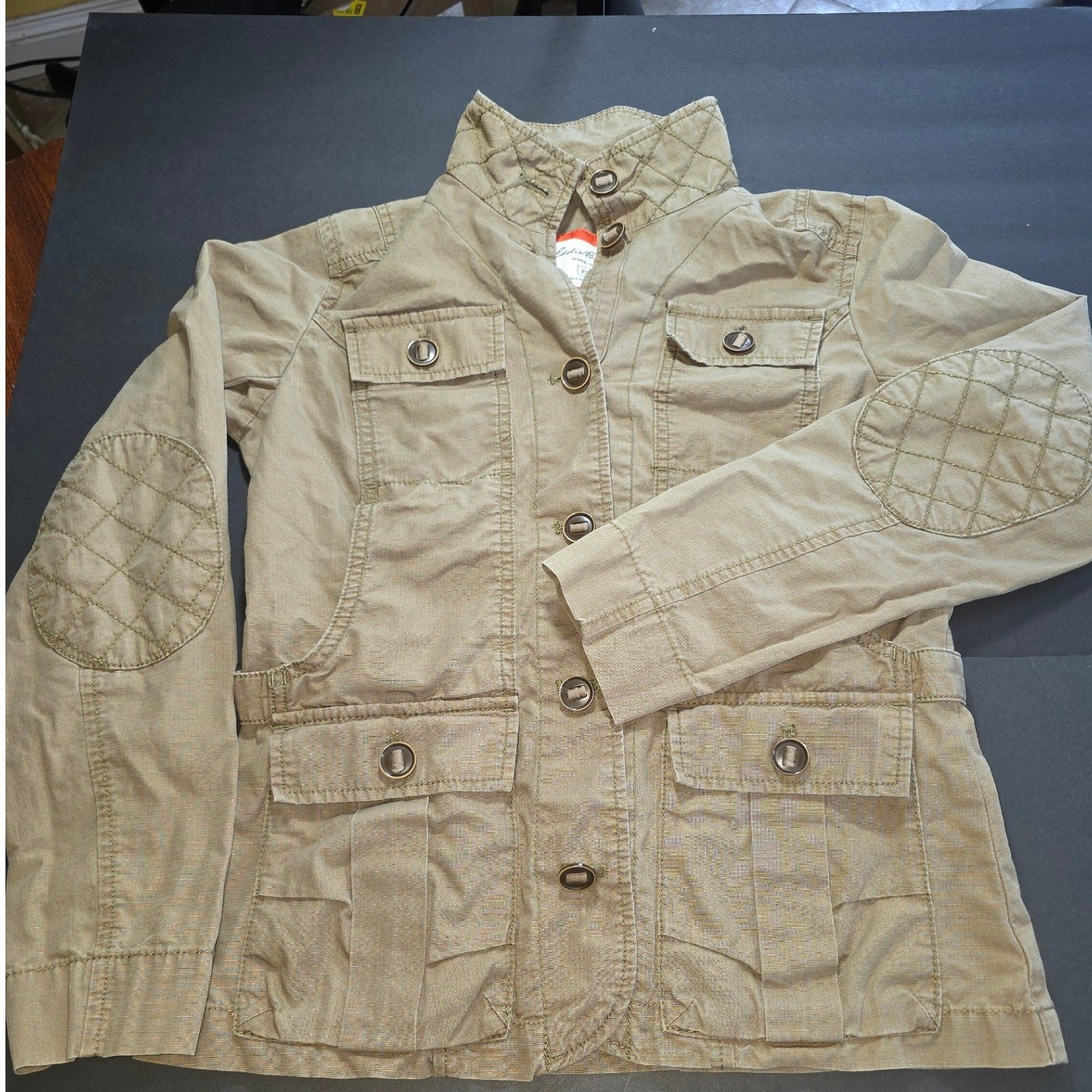 Eddie Bauer Gorpcore Utility Field Jacket Womens Small Olive Green Ripstop