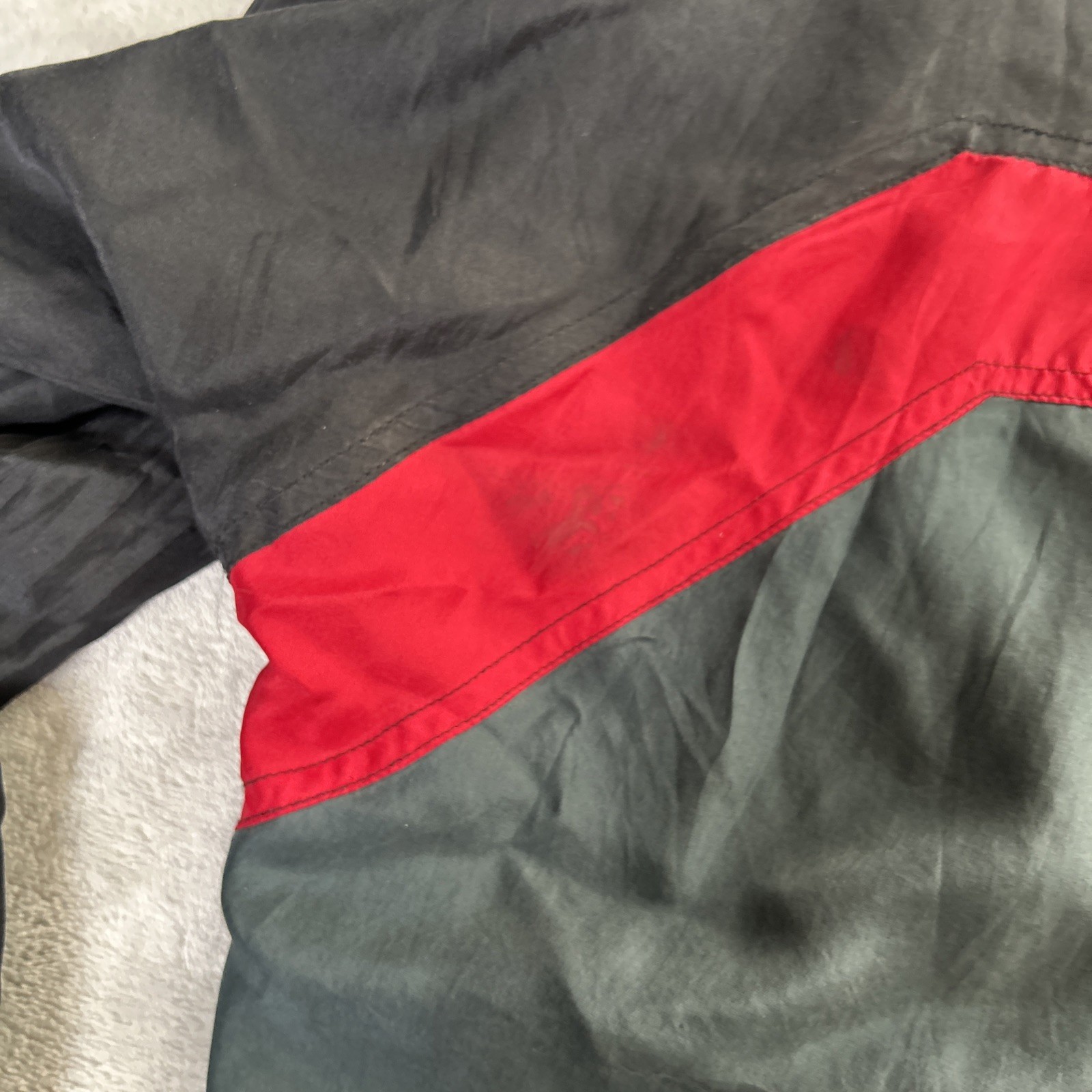 Roger Stock Sport Bomber Teal Green 58″ Chest 100% Silk Y2k Golf Comfy Men VTG