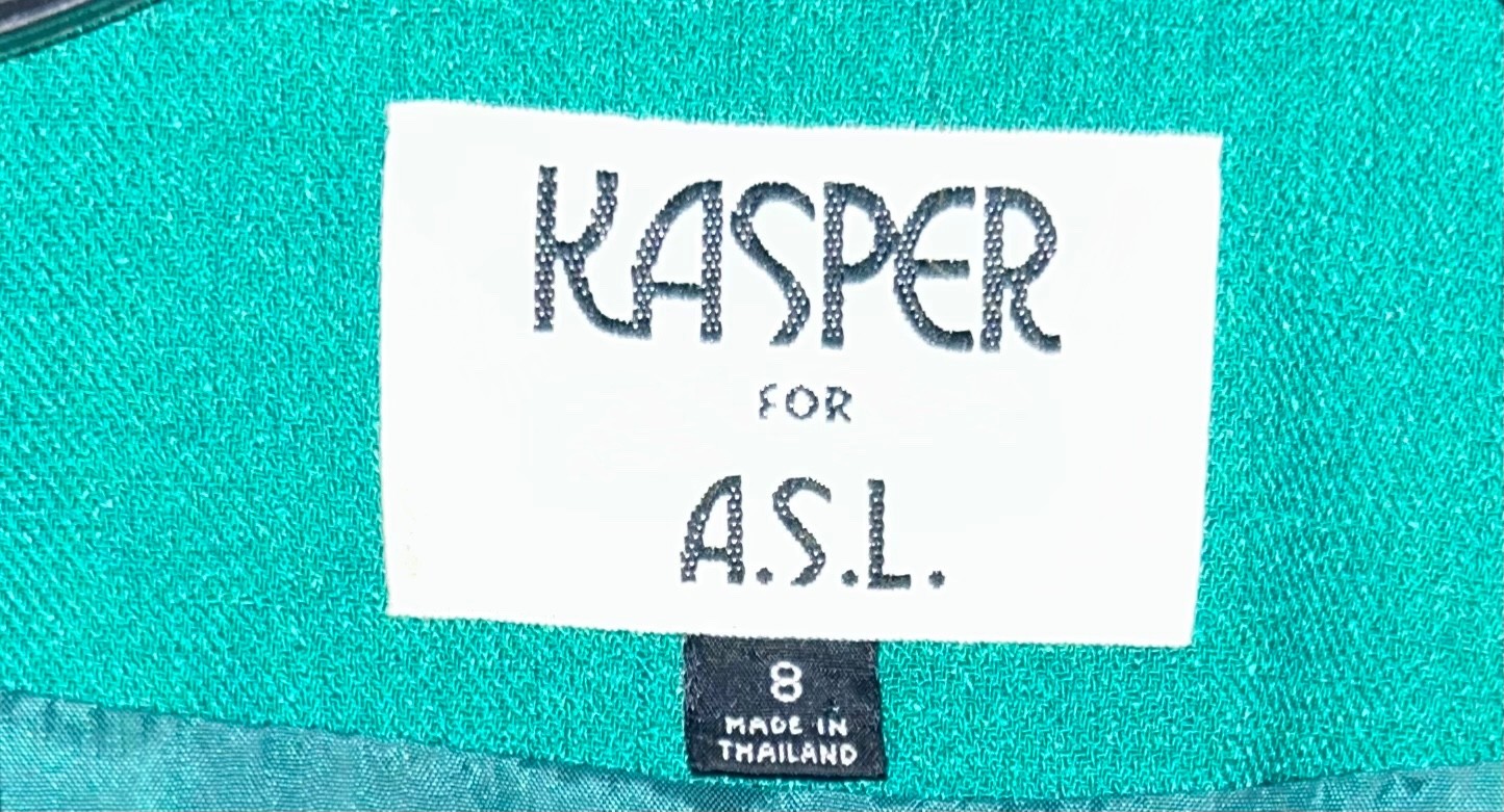 Women’s KASPER A.S.L. Green Double Breasted Jacket Sz 8
