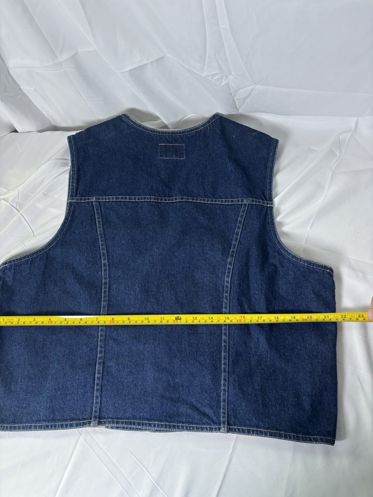 Vintage Susan Bristol Aztec Southwestern Button Up Denim Vest Womens Size L